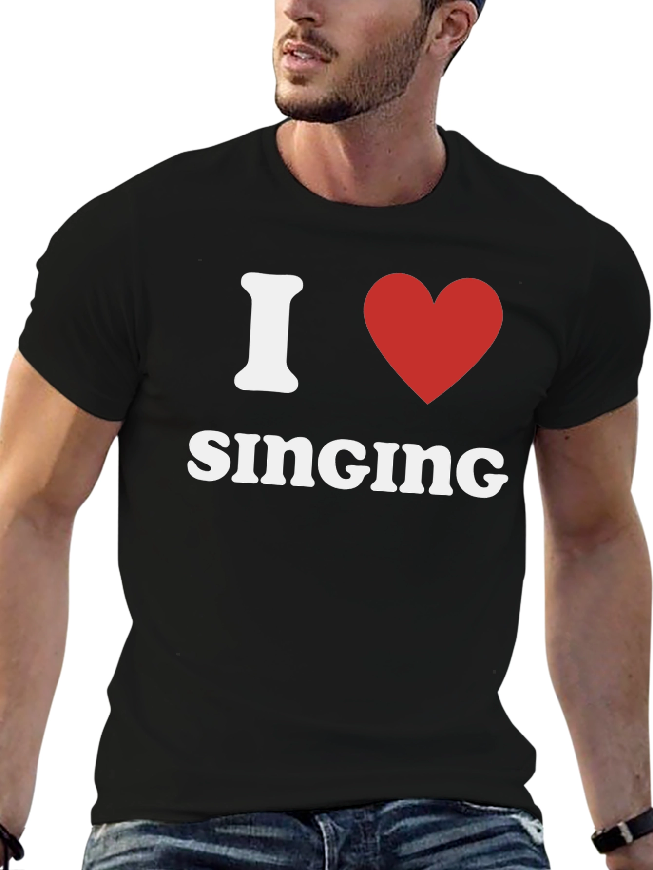 I Heart Singing T-Shirt - Black Cotton Tee