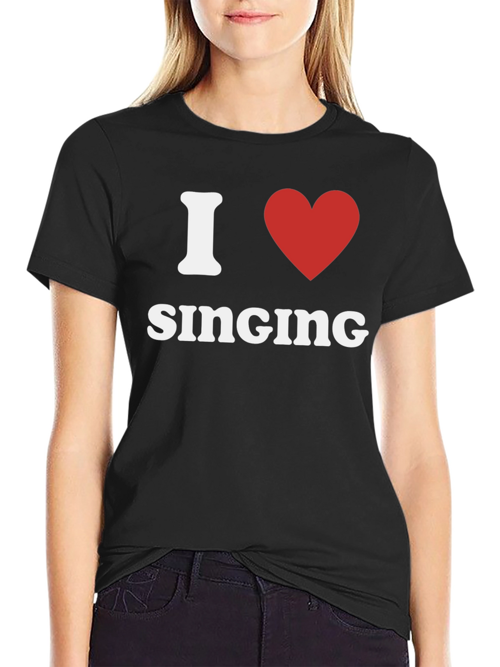 I Heart Singing T-Shirt - Black Cotton Tee