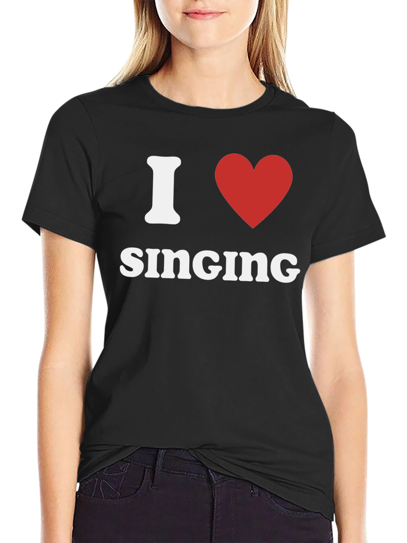 I Heart Singing T-Shirt - Black Cotton Tee