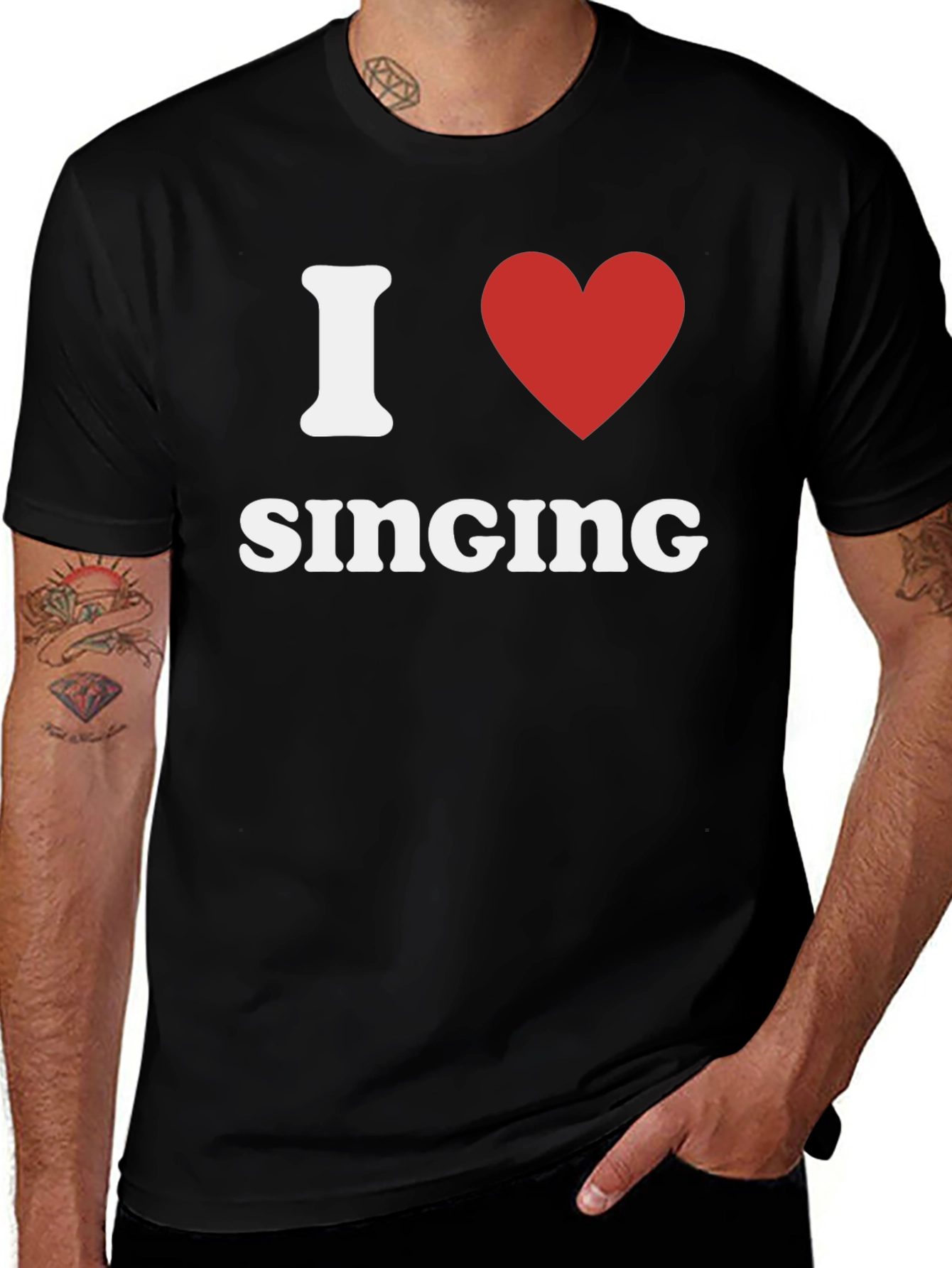 I Heart Singing T-Shirt - Black Cotton Tee