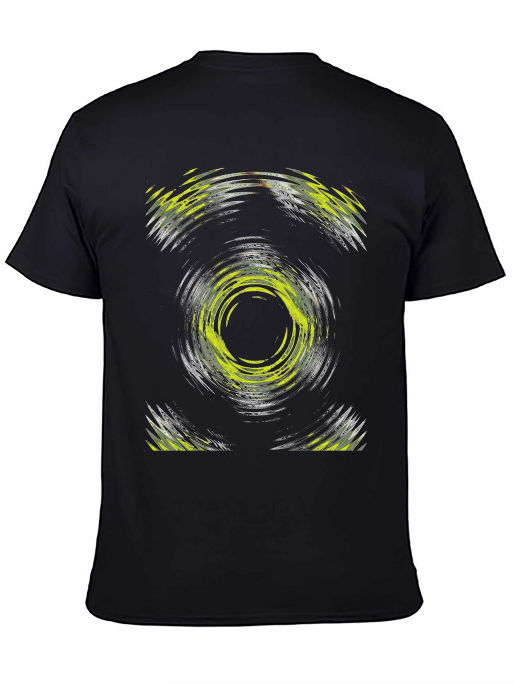 Abstract Swirl Graphic Print Black T-Shirt