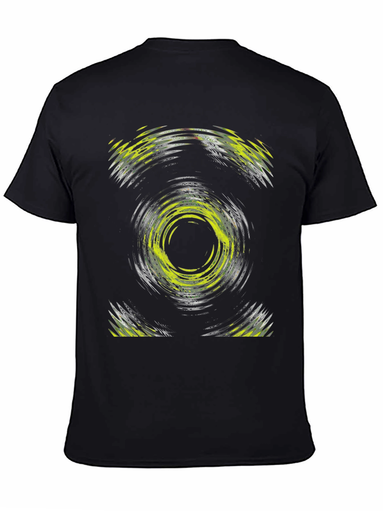 Abstract Swirl Graphic Print Black T-Shirt