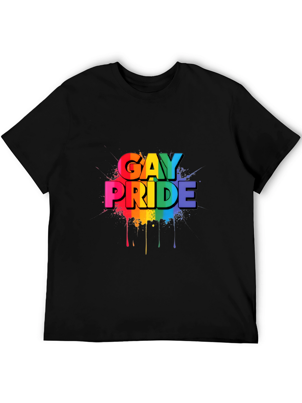 Gay Pride Rainbow Graphic Black T-Shirt