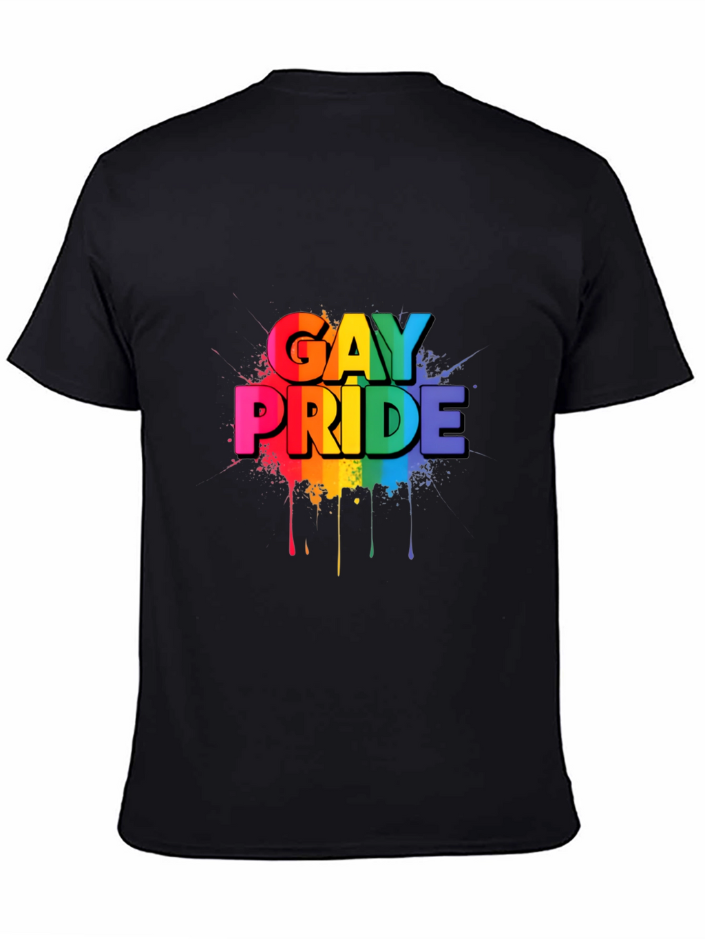 Gay Pride Rainbow Graphic Black T-Shirt