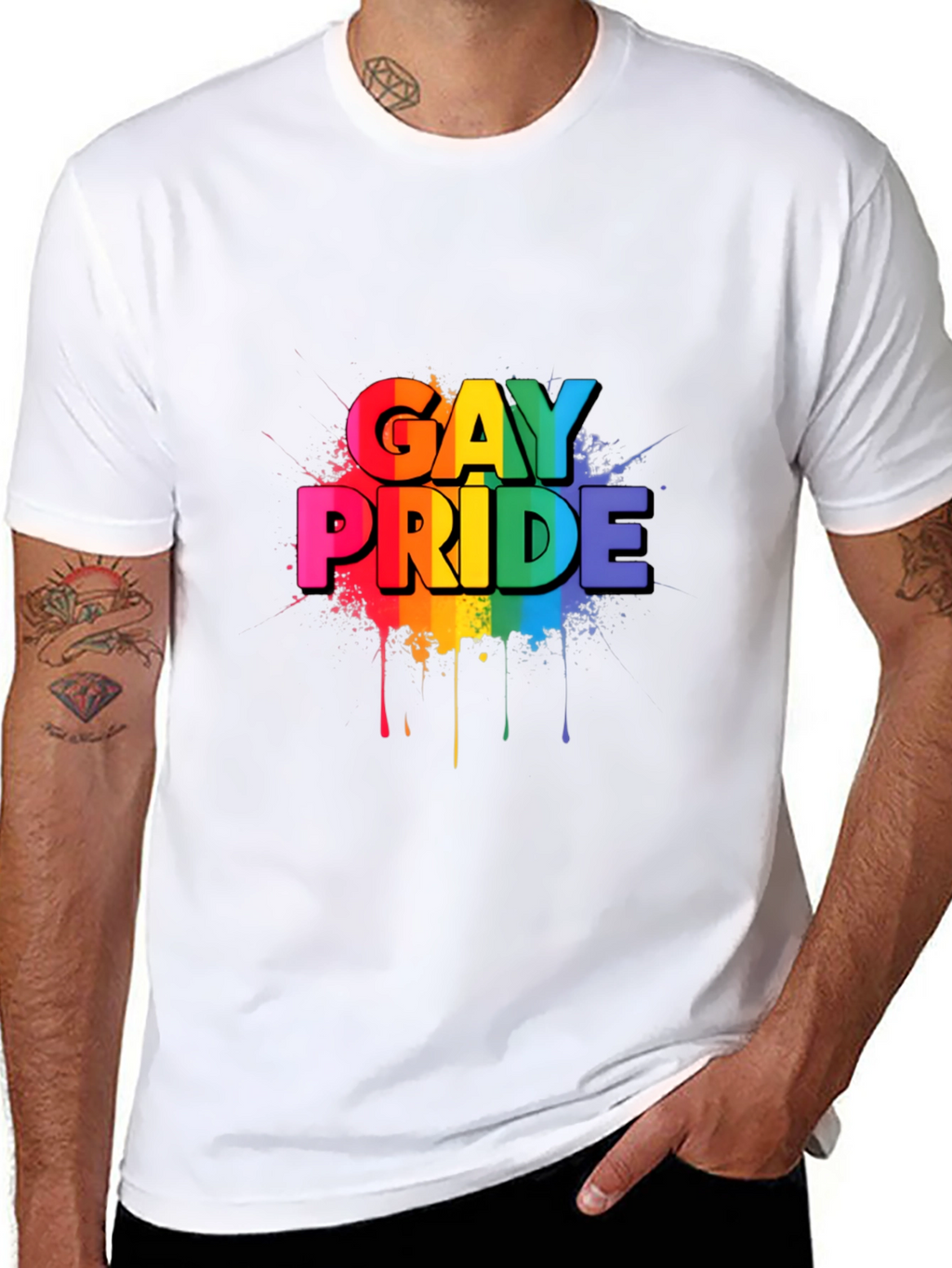 Gay Pride Rainbow Graphic Black T-Shirt