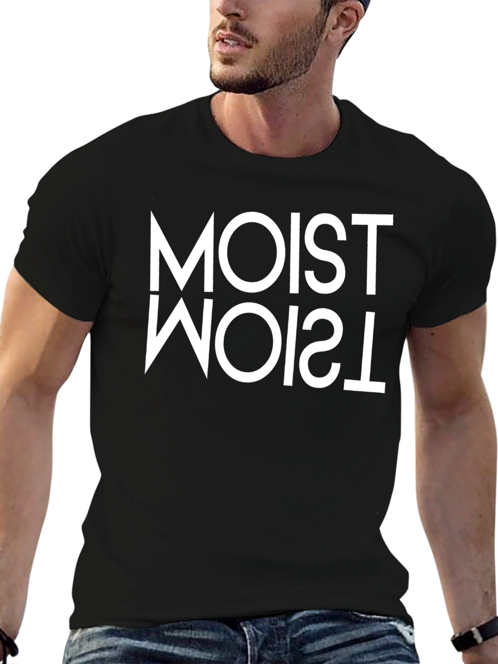 Moist Inverted Tee - Funny Graphic Novelty T-Shirt