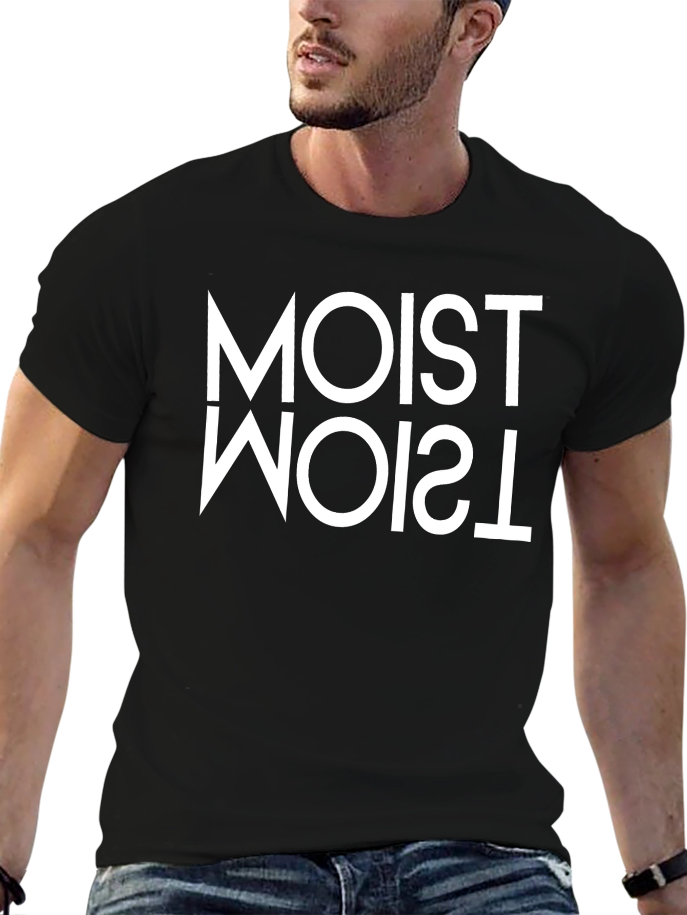 Moist Inverted Tee - Funny Graphic Novelty T-Shirt