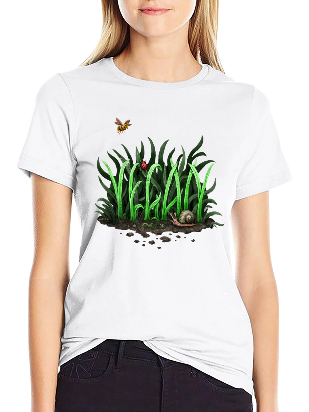 Vegan Nature Graphic T-Shirt - Black Crew Neck Tee