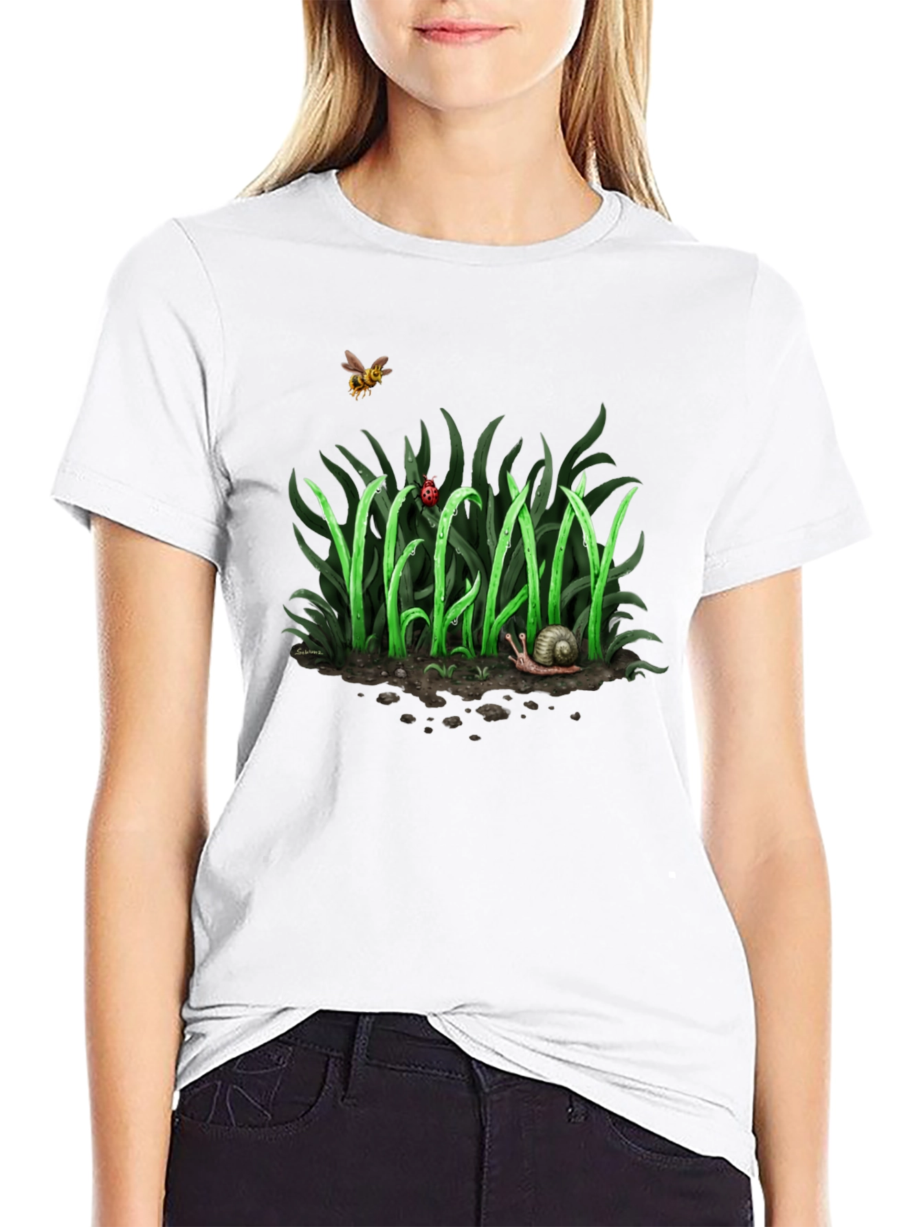 Vegan Nature Graphic T-Shirt - Black Crew Neck Tee