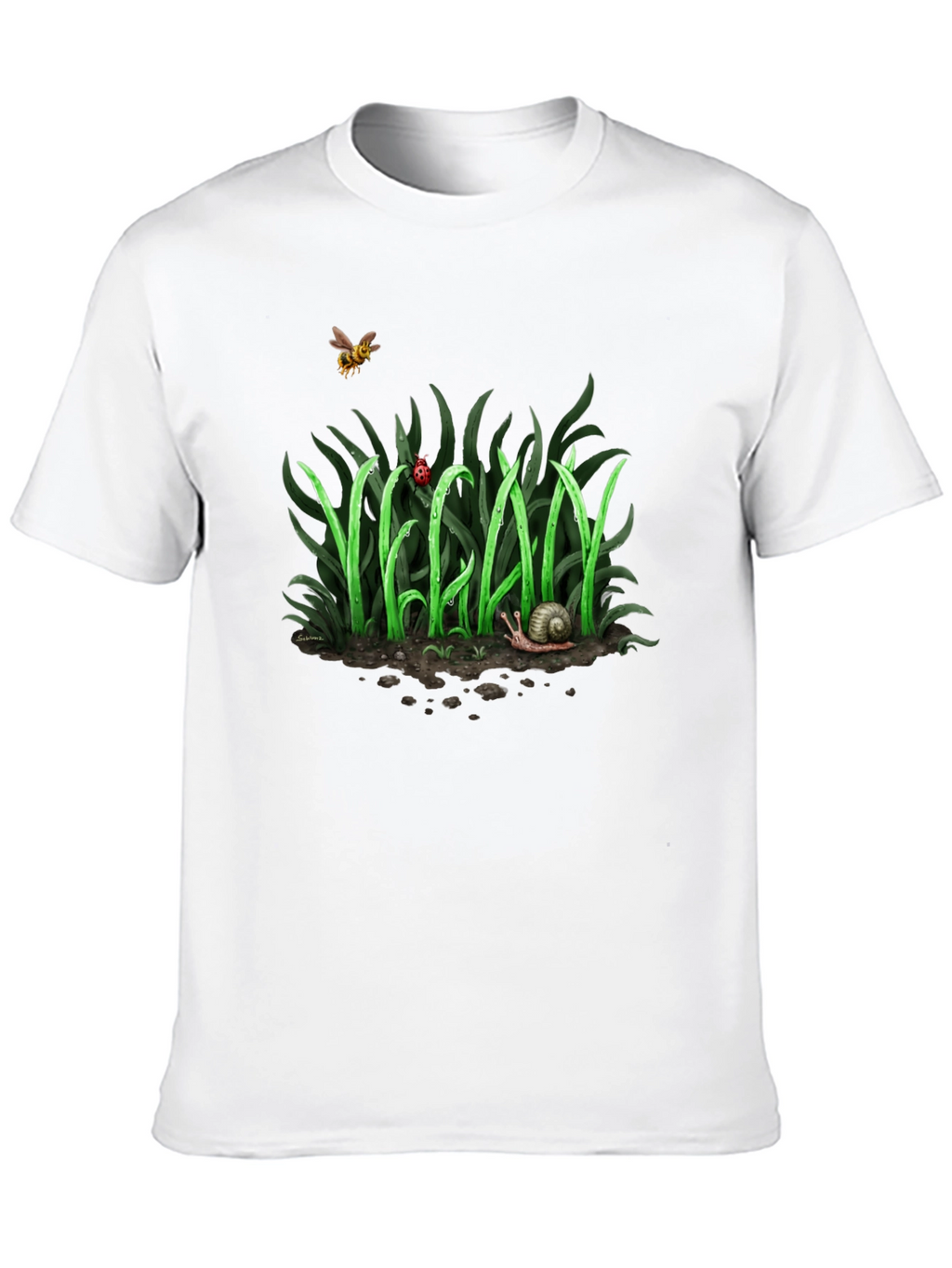 Vegan Nature Graphic T-Shirt - Black Crew Neck Tee