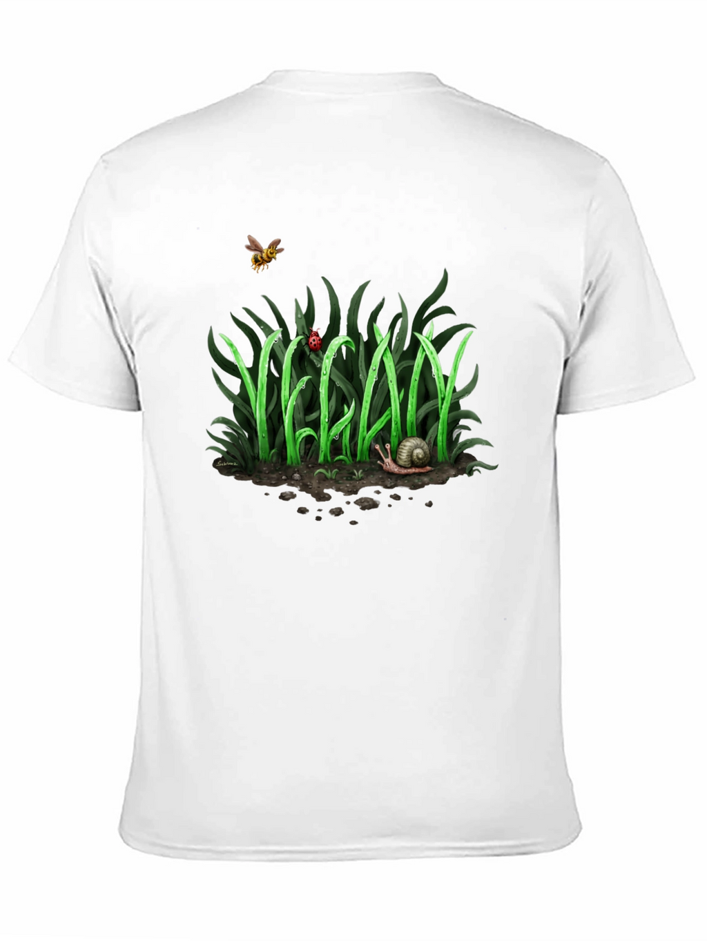 Vegan Nature Graphic T-Shirt - Black Crew Neck Tee