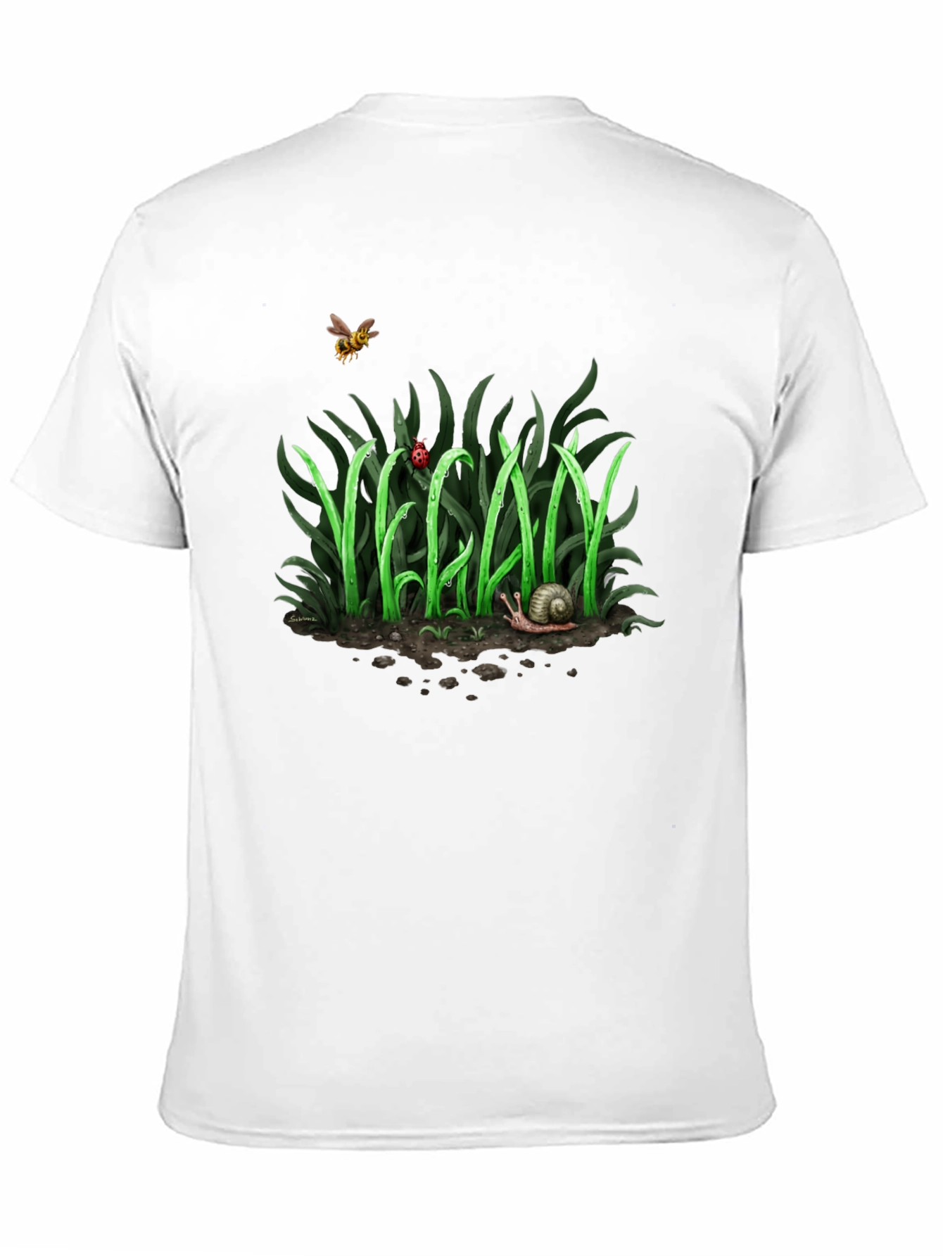 Vegan Nature Graphic T-Shirt - Black Crew Neck Tee