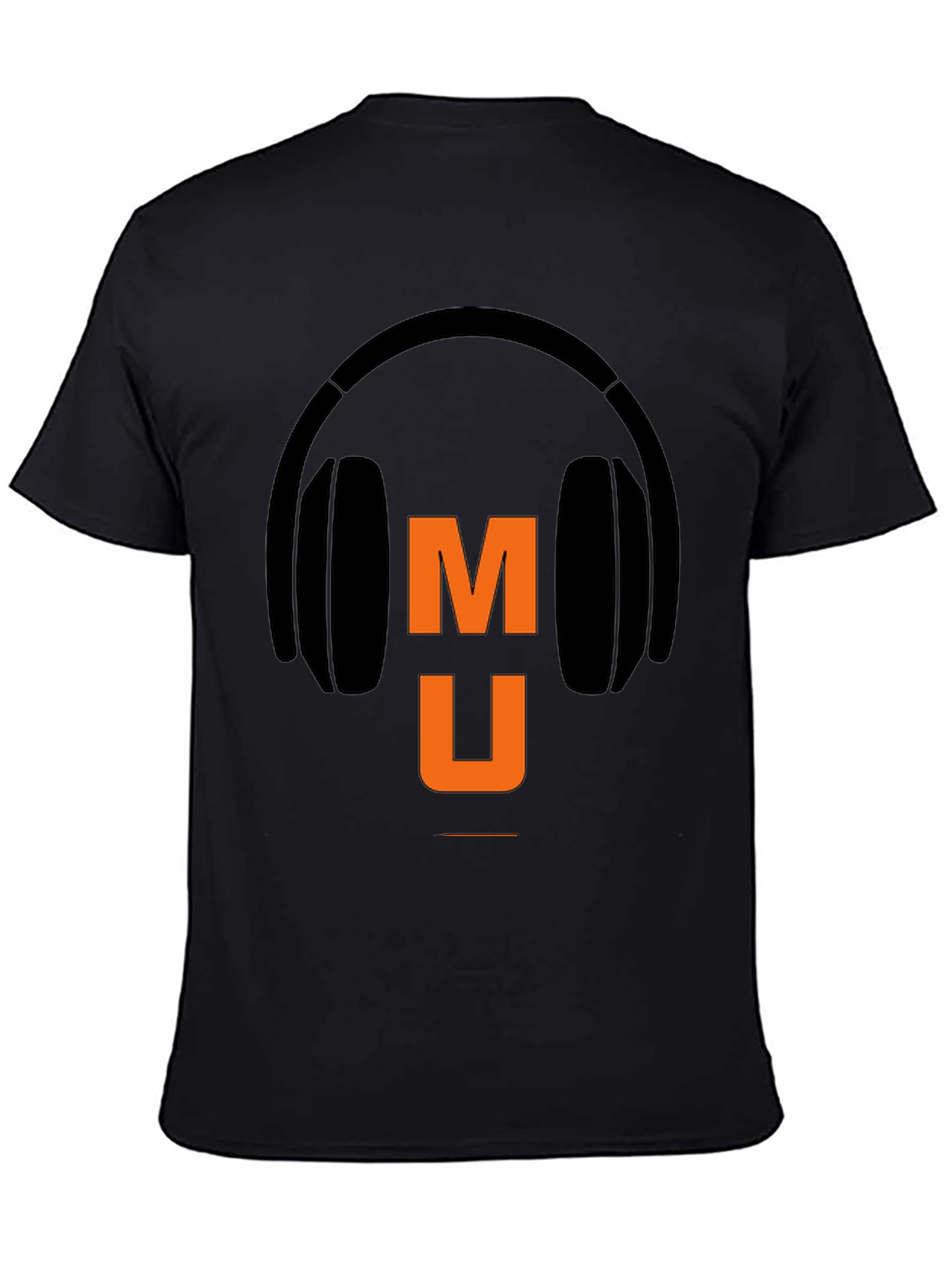Music Headphone Graphic Tee - Black Casual T-Shirt