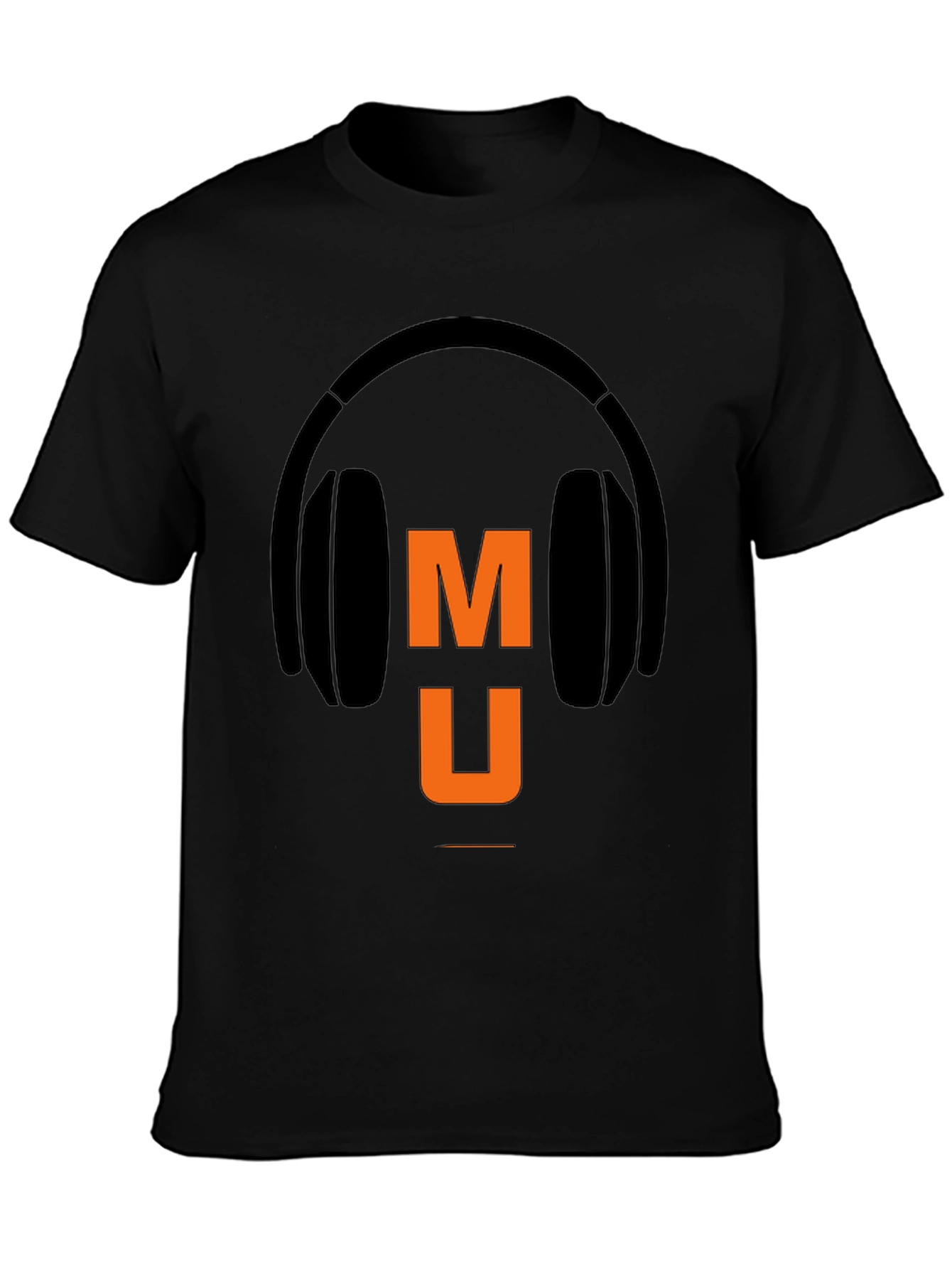 Music Headphone Graphic Tee - Black Casual T-Shirt
