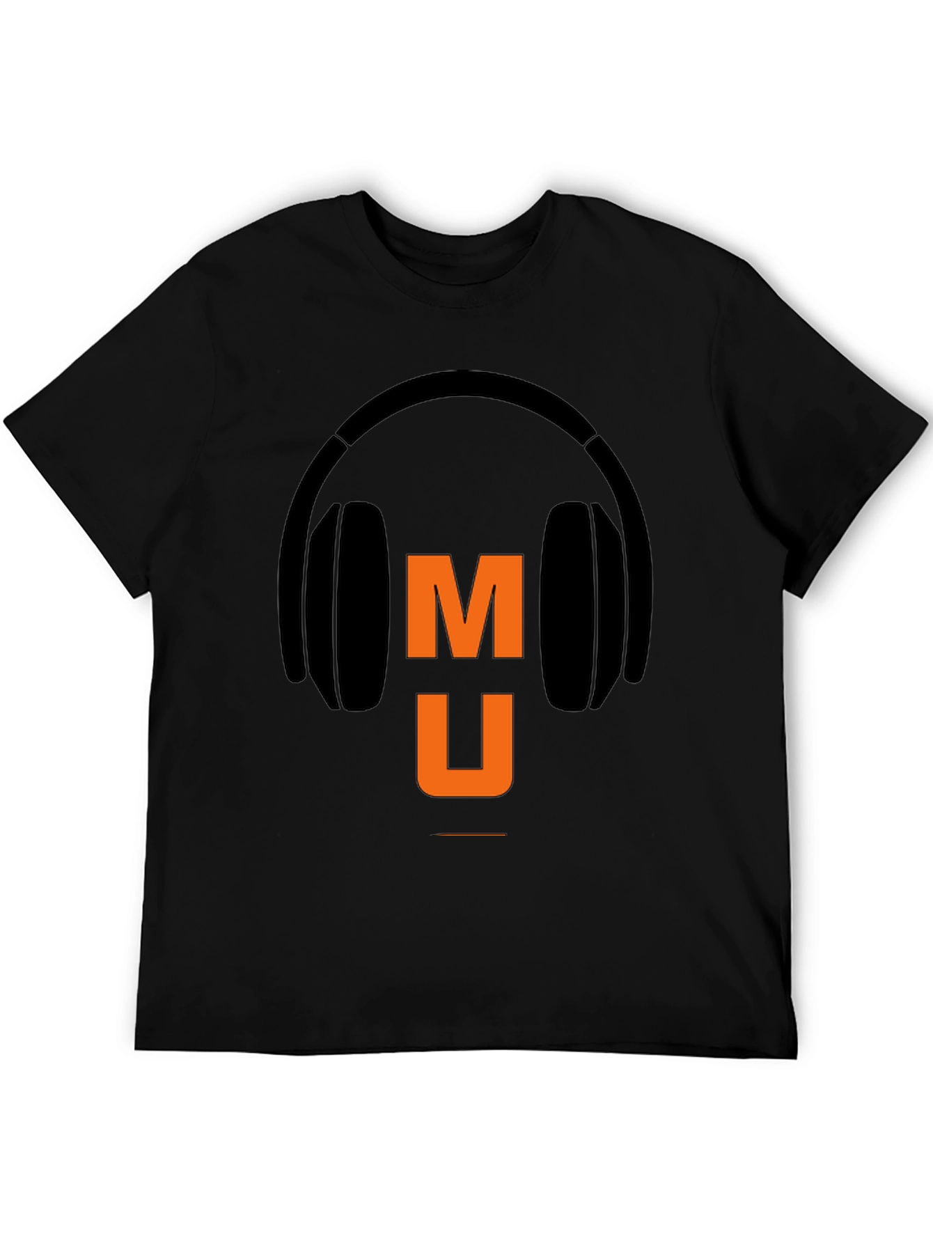 Music Headphone Graphic Tee - Black Casual T-Shirt
