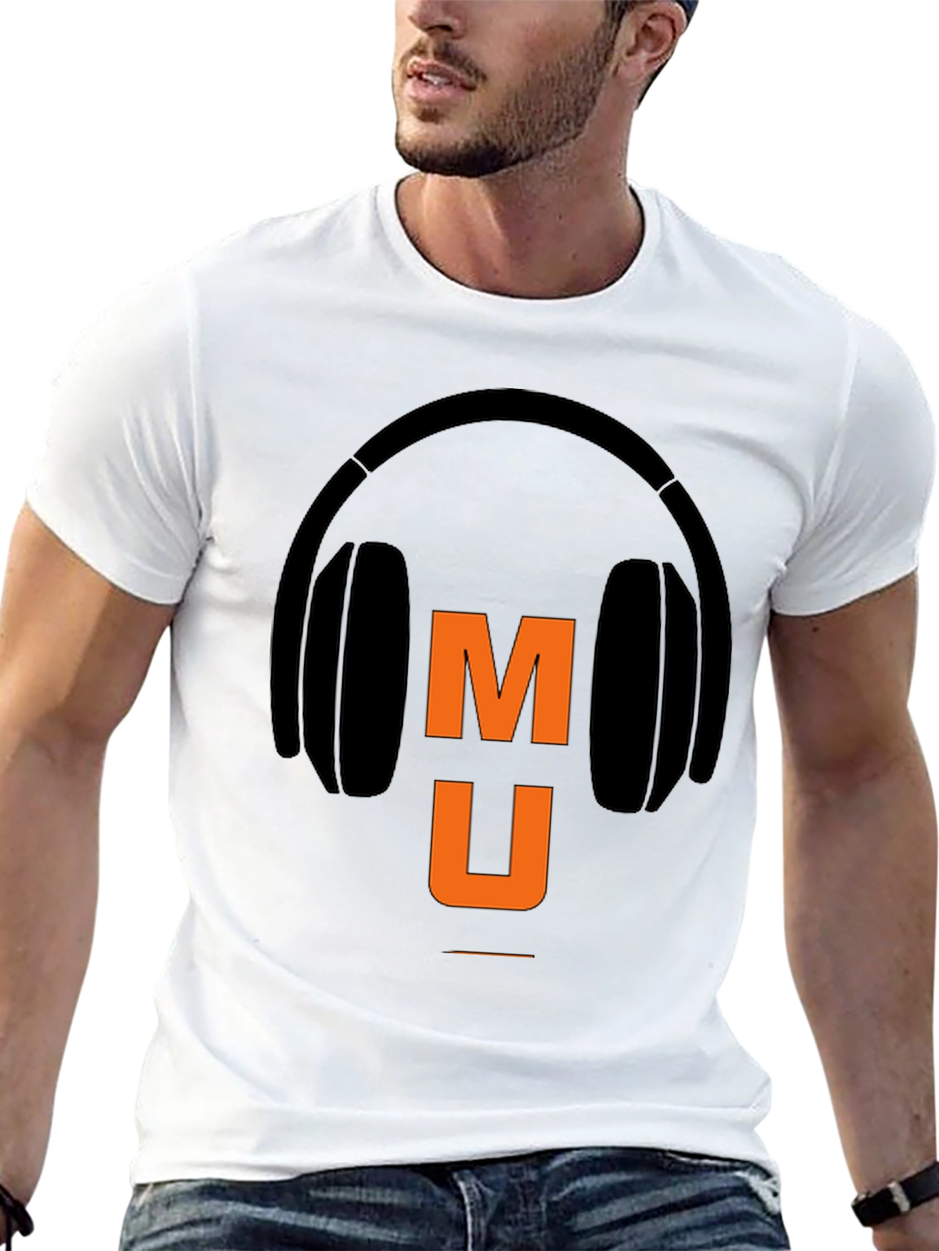 Music Headphone Graphic Tee - Black Casual T-Shirt