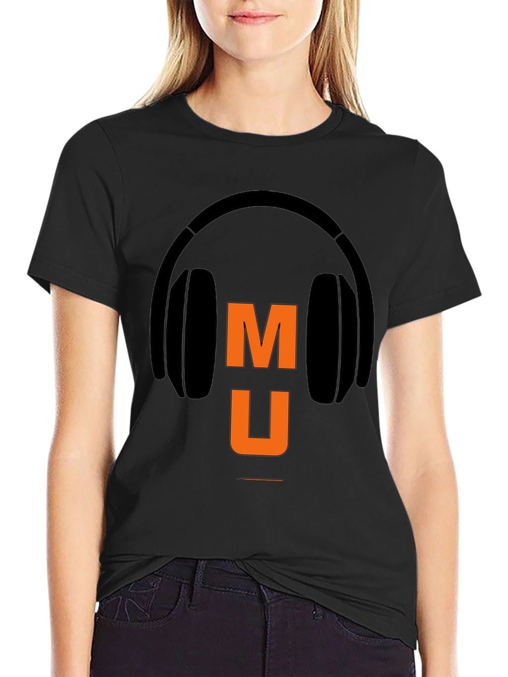 Music Headphone Graphic Tee - Black Casual T-Shirt