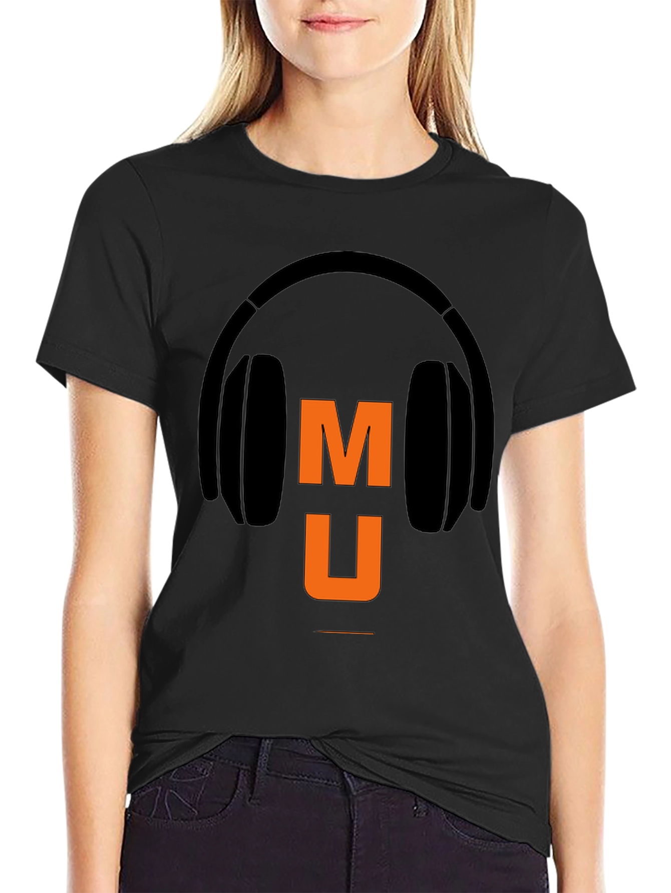Music Headphone Graphic Tee - Black Casual T-Shirt