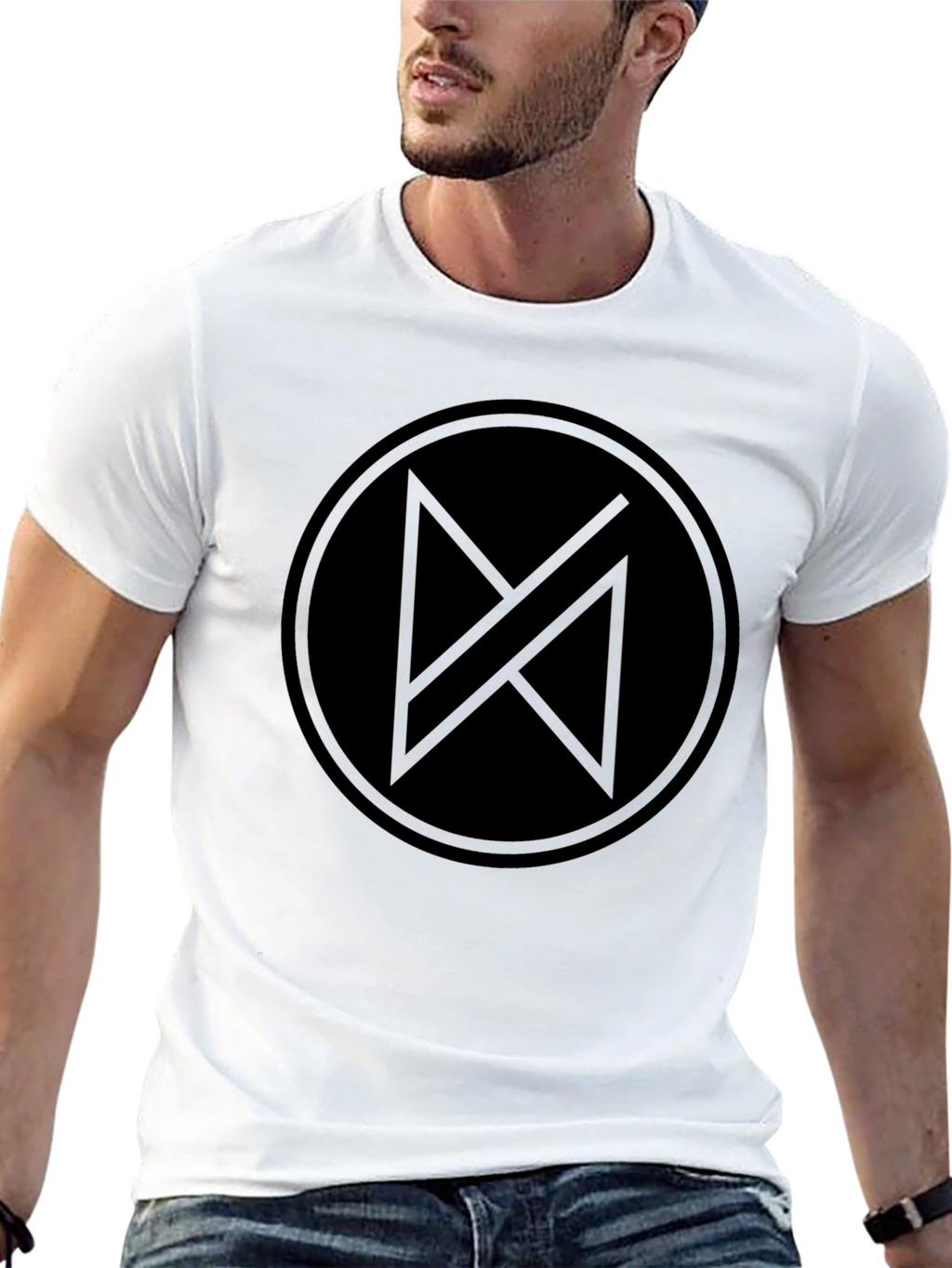 Modern Minimalist Black T-Shirt with Abstract Graphic
