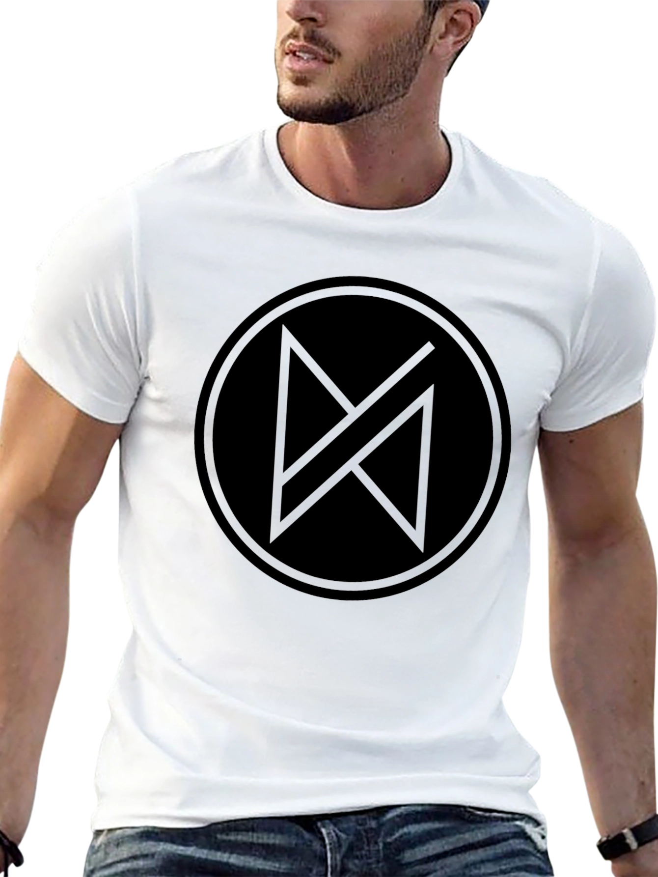 Modern Minimalist Black T-Shirt with Abstract Graphic