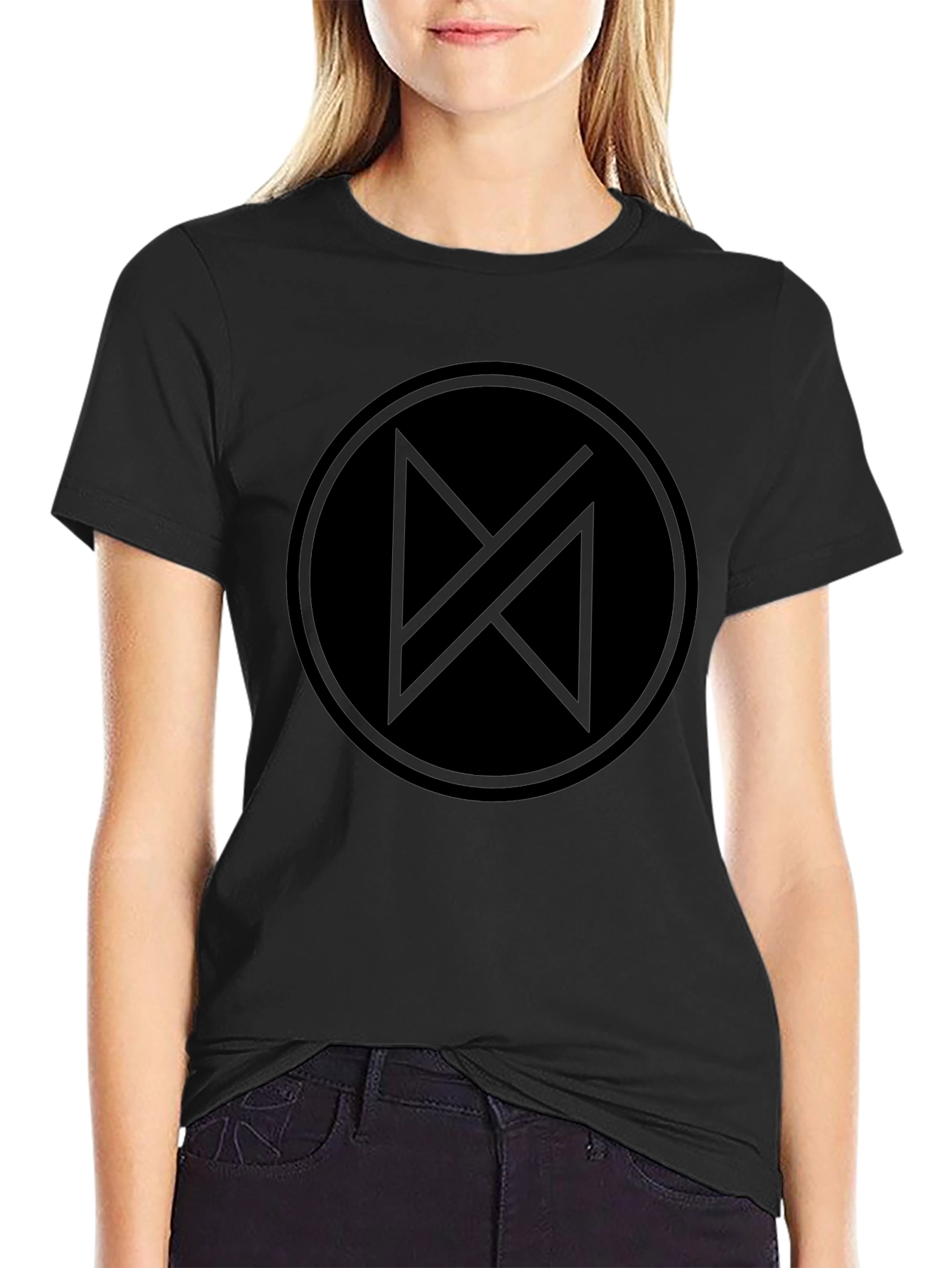 Modern Minimalist Black T-Shirt with Abstract Graphic