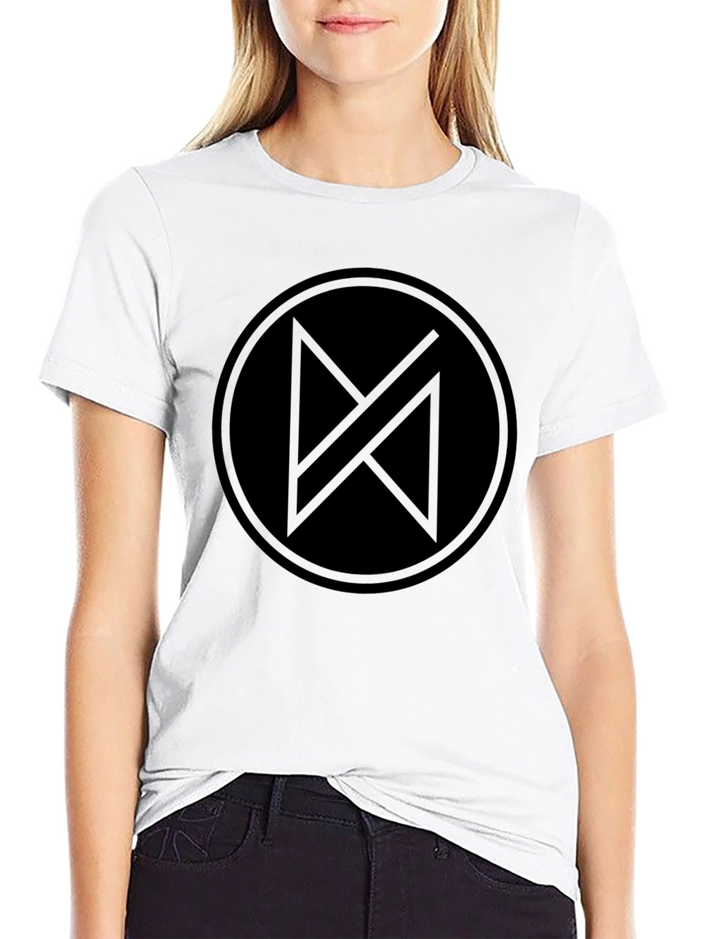 Modern Minimalist Black T-Shirt with Abstract Graphic