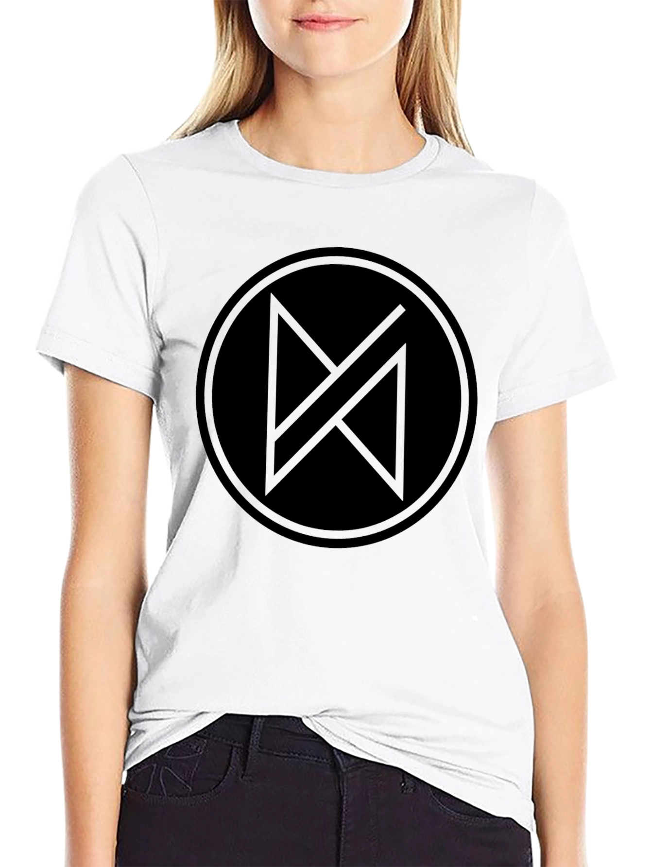 Modern Minimalist Black T-Shirt with Abstract Graphic