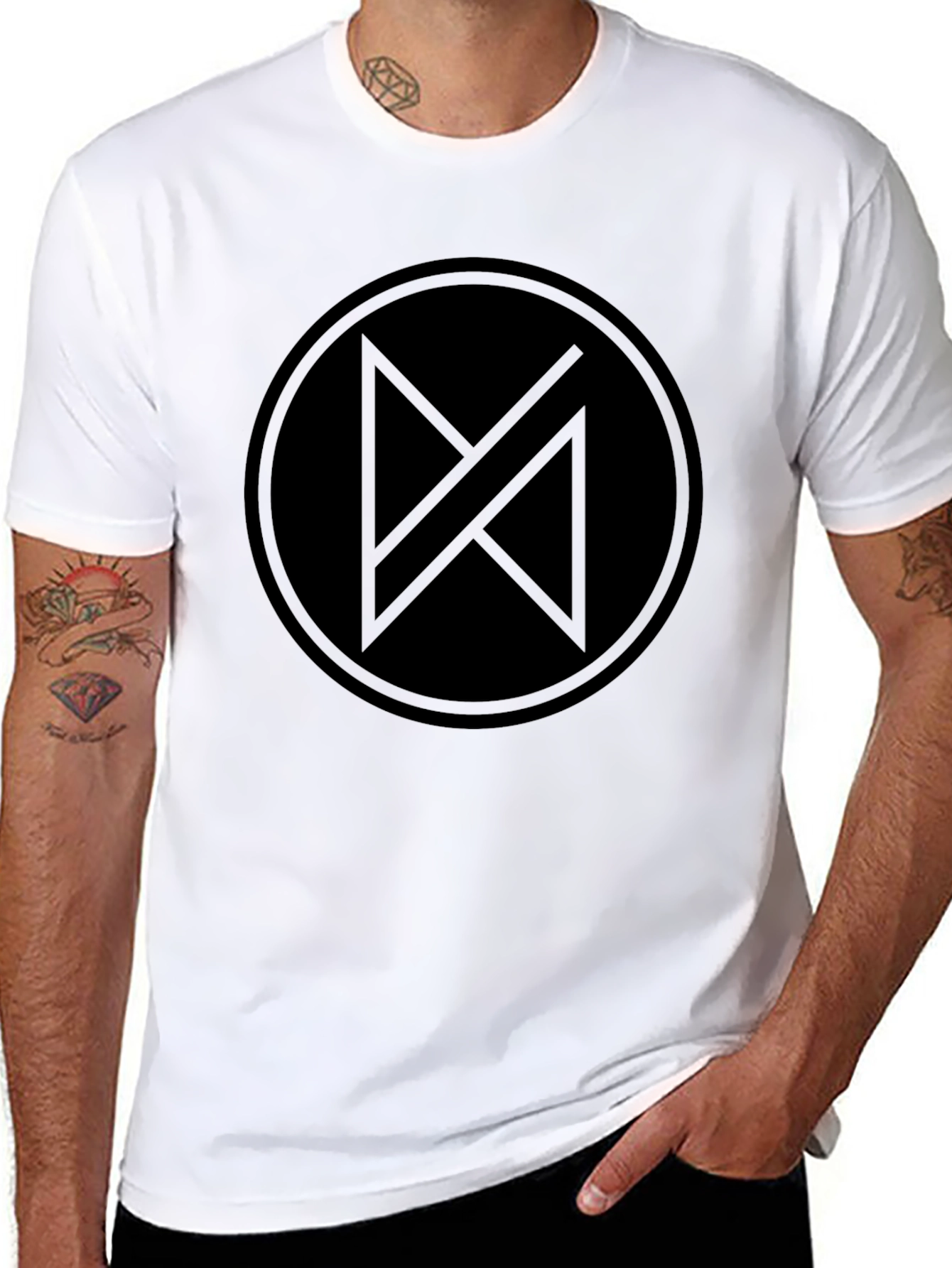 Modern Minimalist Black T-Shirt with Abstract Graphic