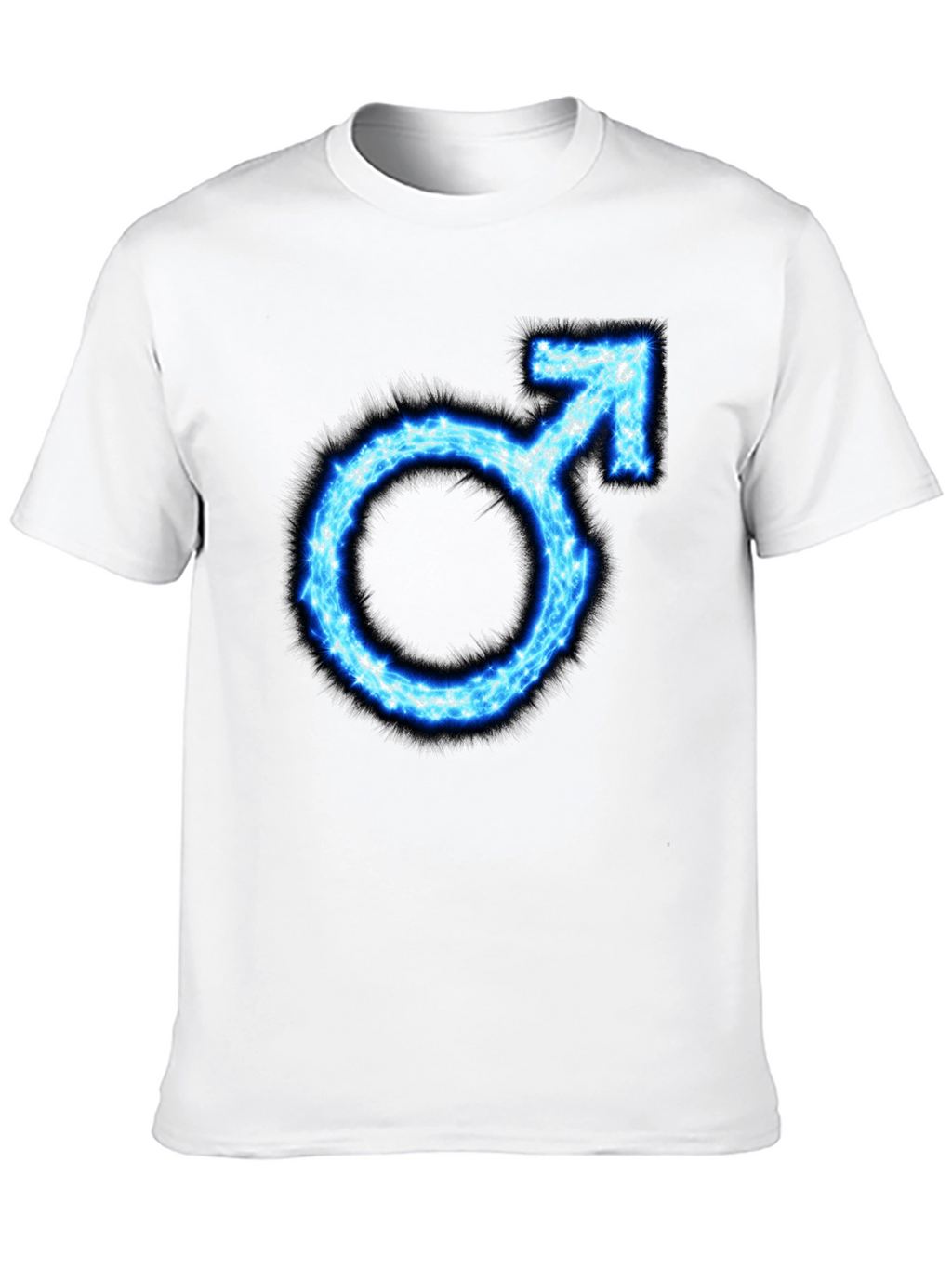 Mens Black T-shirt with Blue Male Symbol