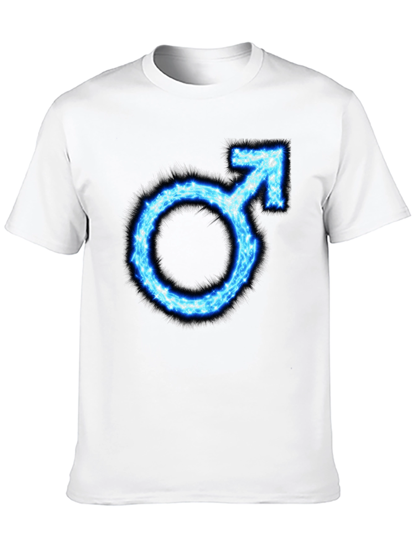 Mens Black T-shirt with Blue Male Symbol