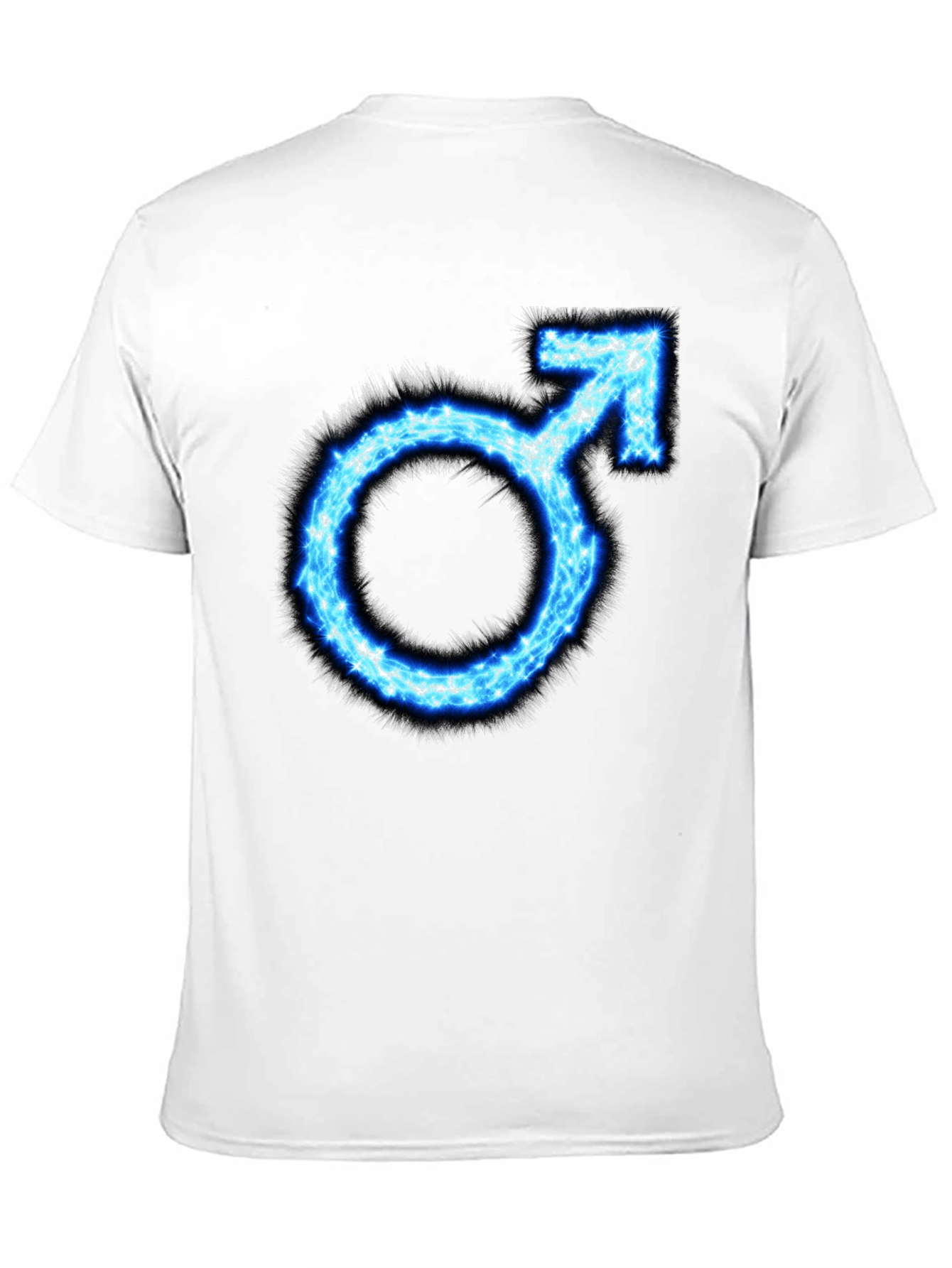 Mens Black T-shirt with Blue Male Symbol