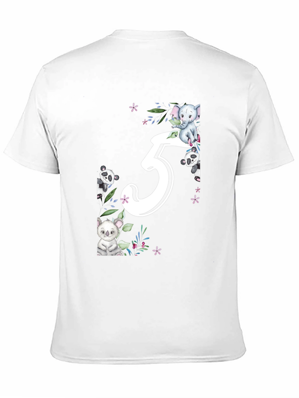 Cute 5th Birthday Animal Theme Kids T-Shirt