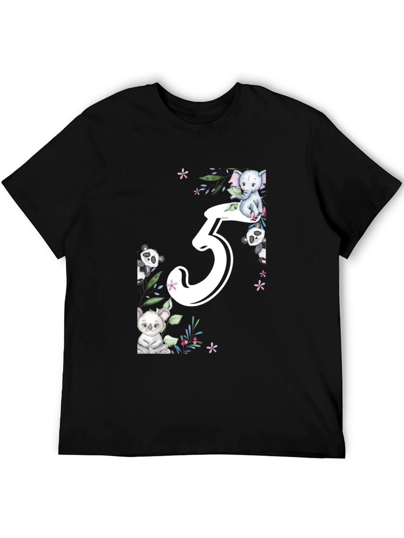 Cute 5th Birthday Animal Theme Kids T-Shirt