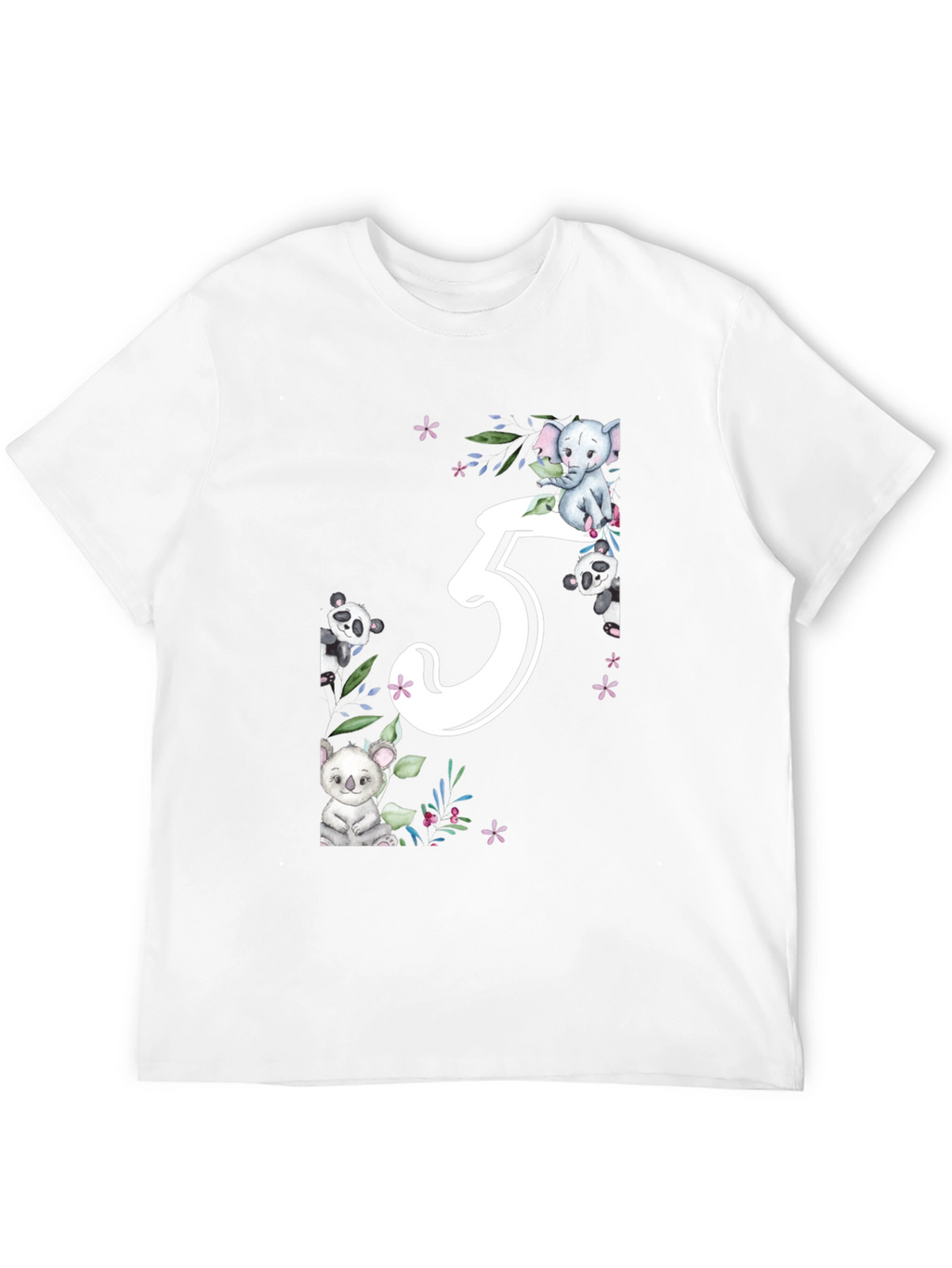 Cute 5th Birthday Animal Theme Kids T-Shirt