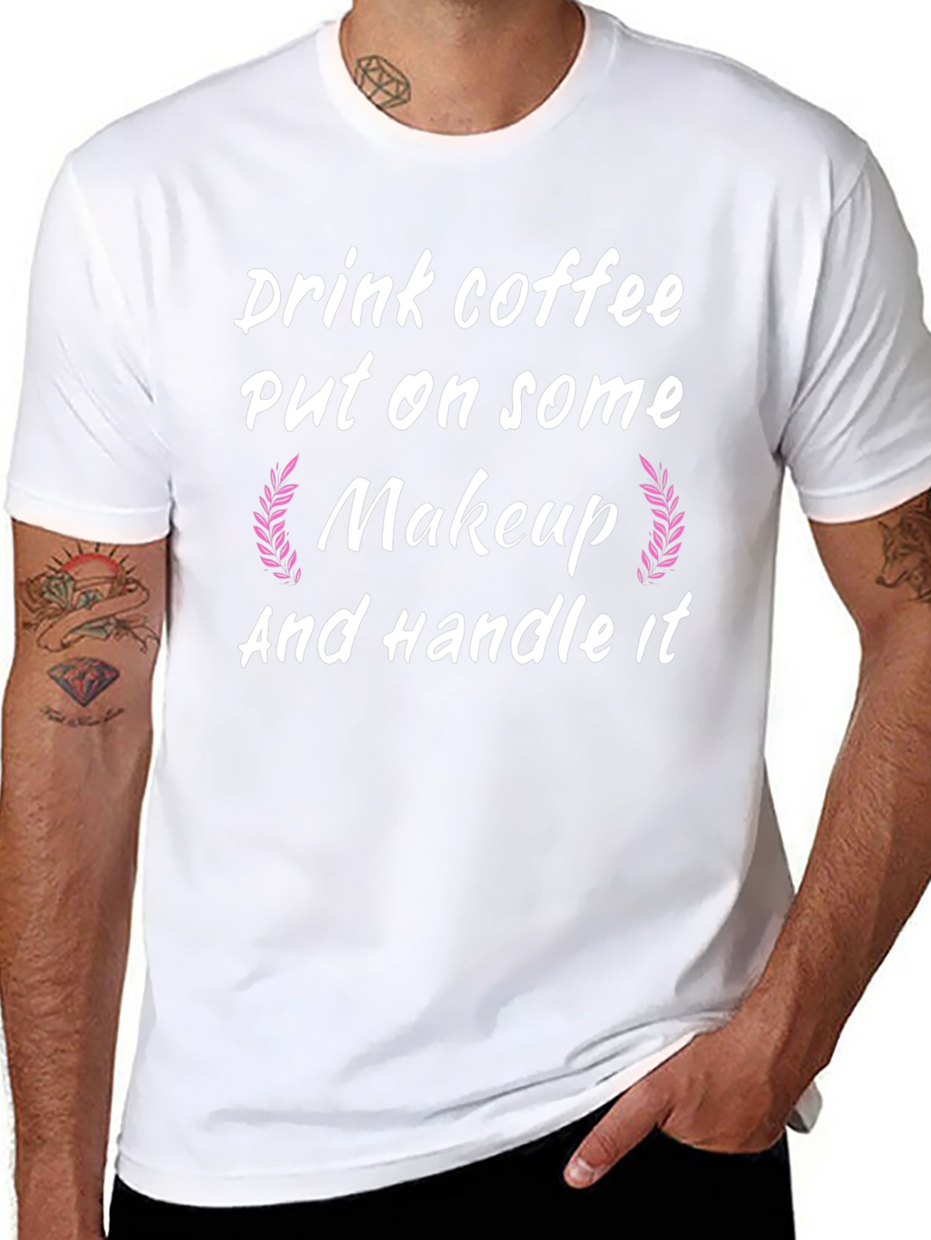 Drink Coffee Put on Makeup Handle It Black T-Shirt