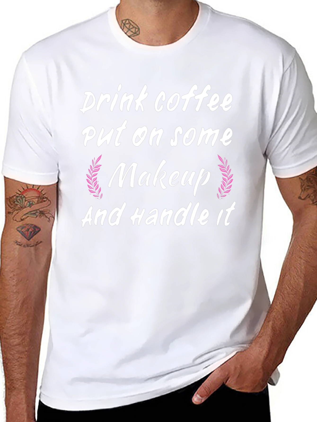 Drink Coffee Put on Makeup Handle It Black T-Shirt