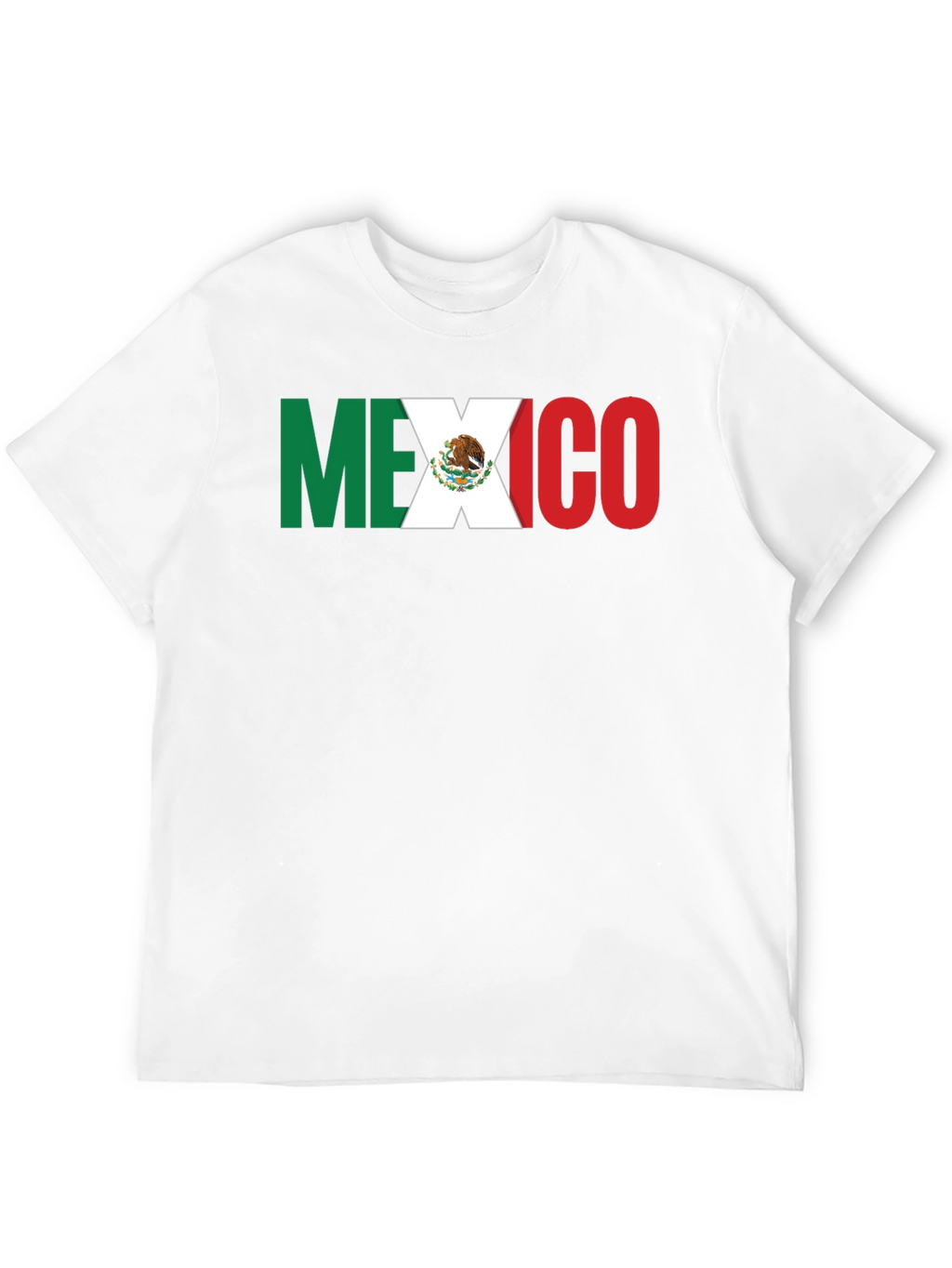 Mexico Flag T-Shirt - Black Crew Neck