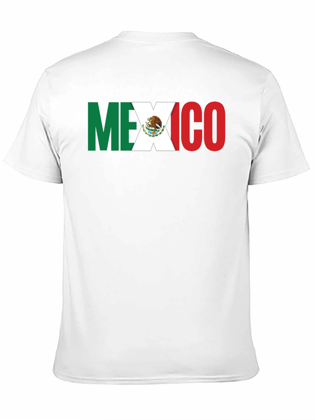 Mexico Flag T-Shirt - Black Crew Neck