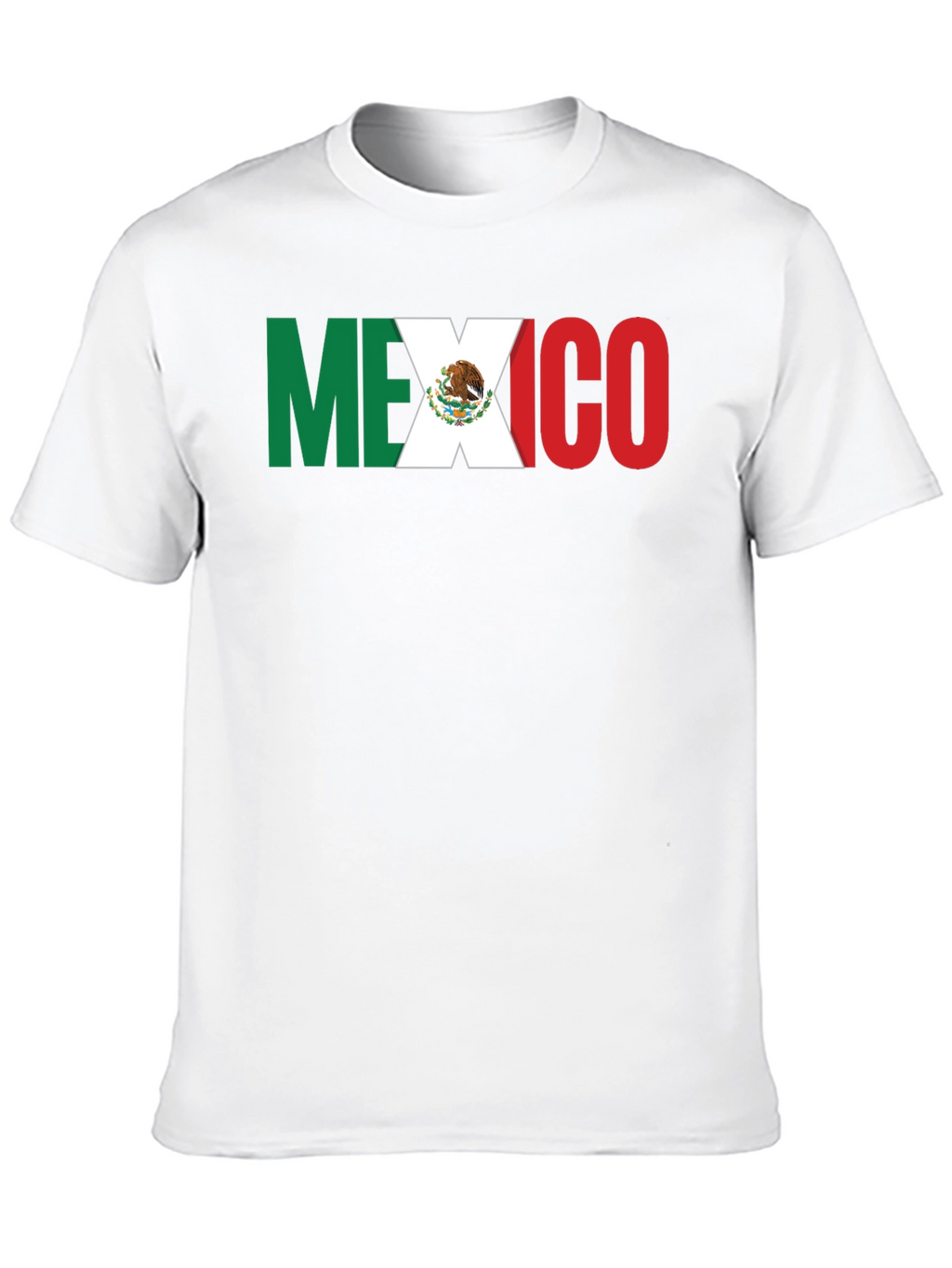 Mexico Flag T-Shirt - Black Crew Neck