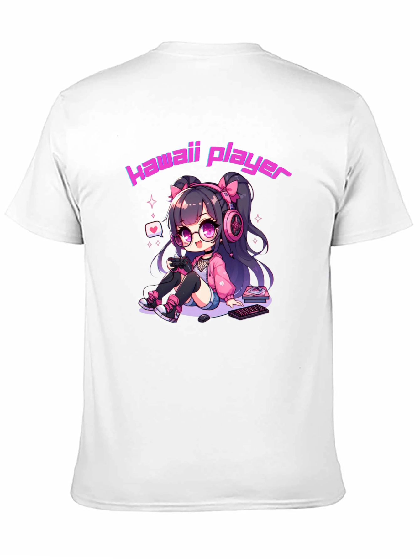 Kawaii Gamer Black T-Shirt - Anime Style
