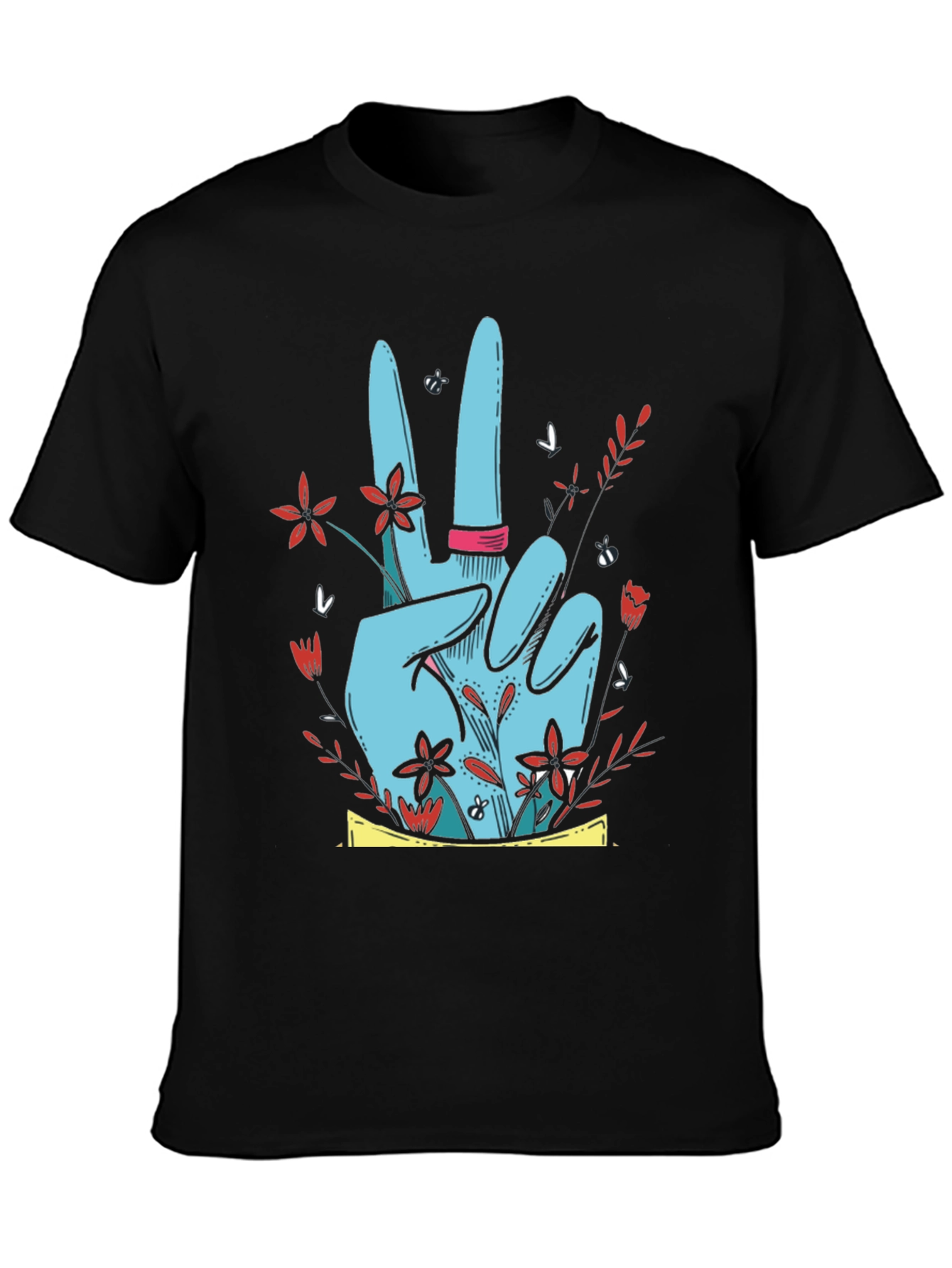 Peace Sign Floral Graphic Tee