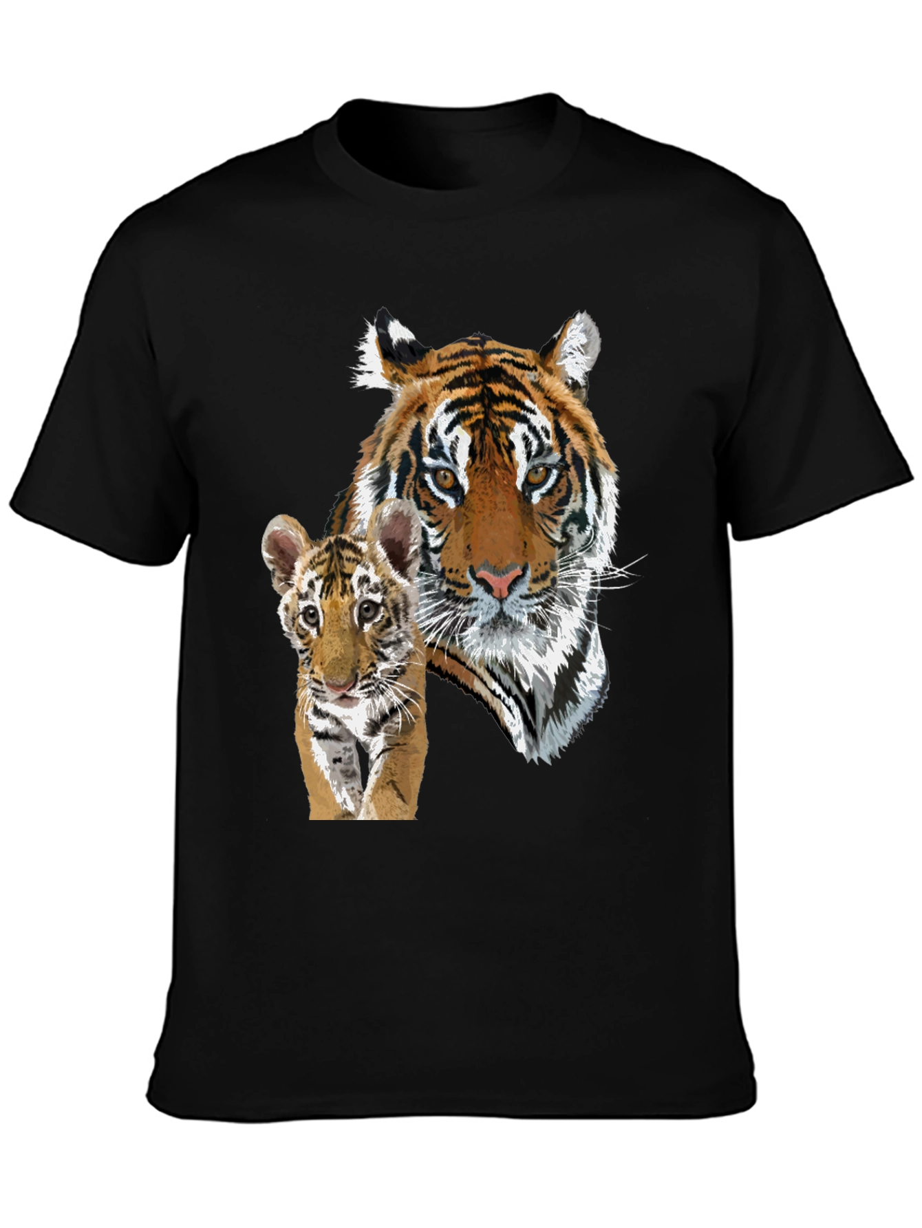 Tiger & Cub Graphic Tee - Unisex Black T-Shirt