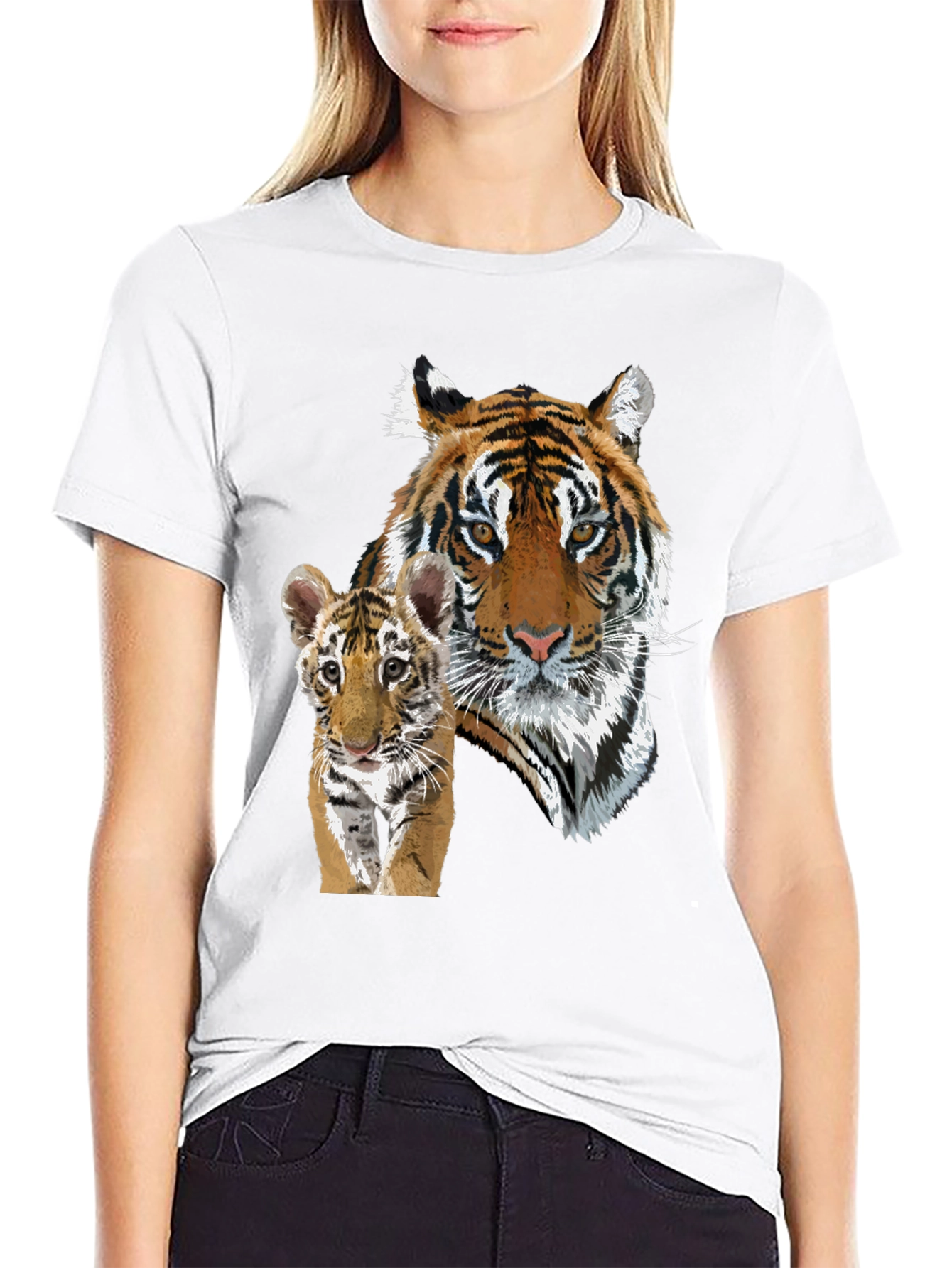 Tiger & Cub Graphic Tee - Unisex Black T-Shirt