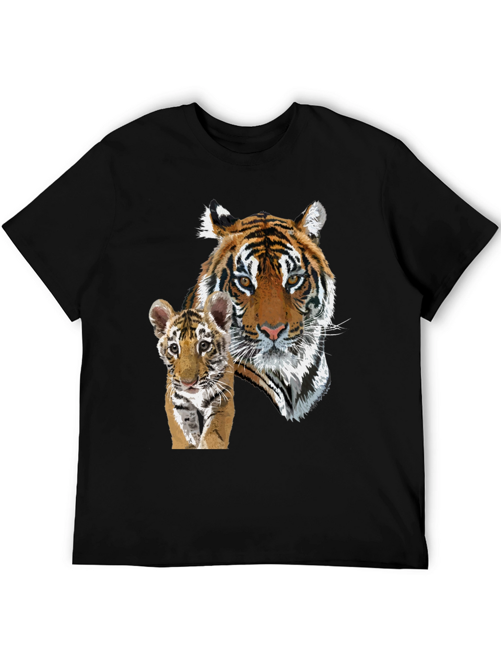 Tiger & Cub Graphic Tee - Unisex Black T-Shirt