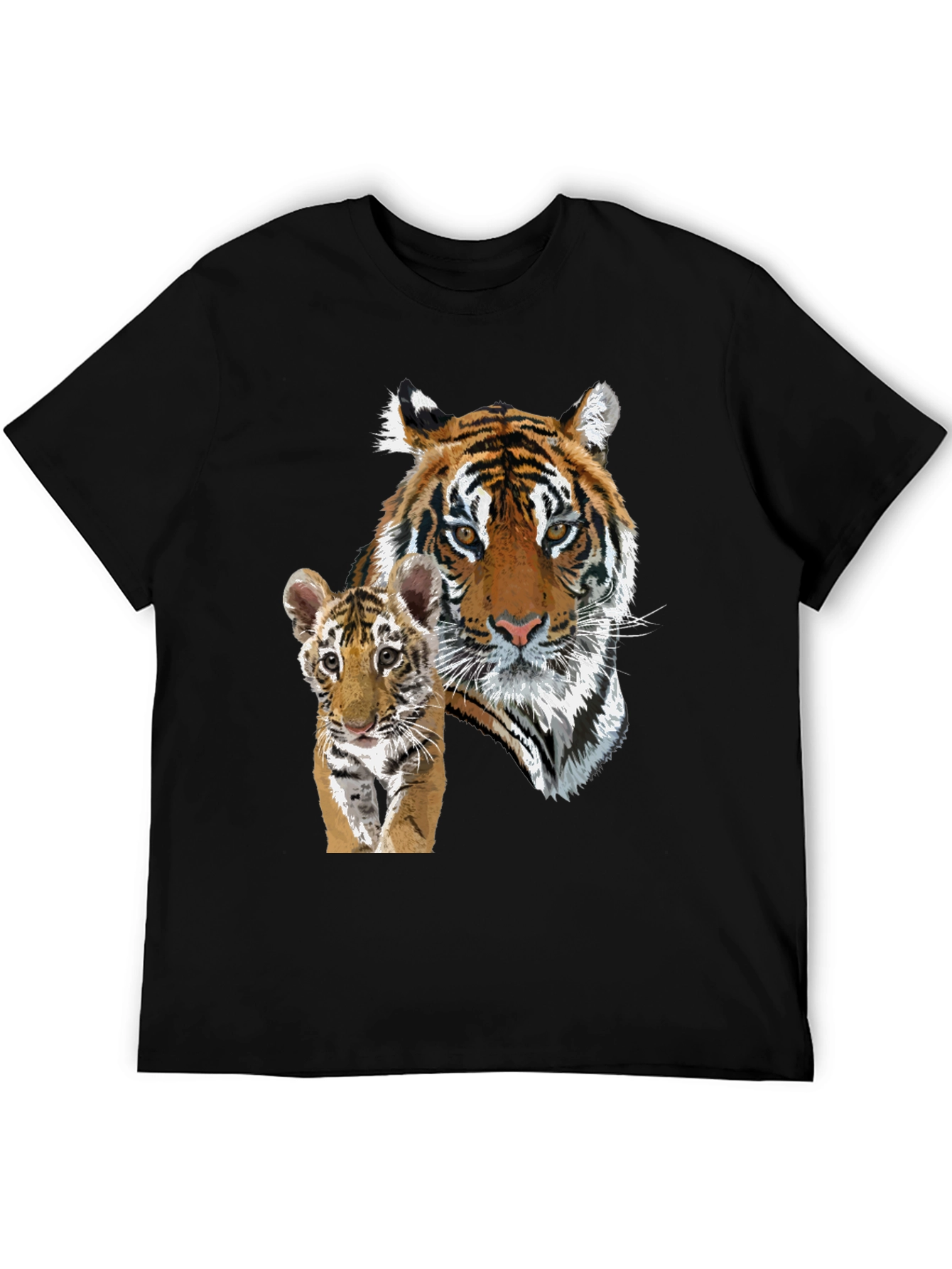 Tiger & Cub Graphic Tee - Unisex Black T-Shirt