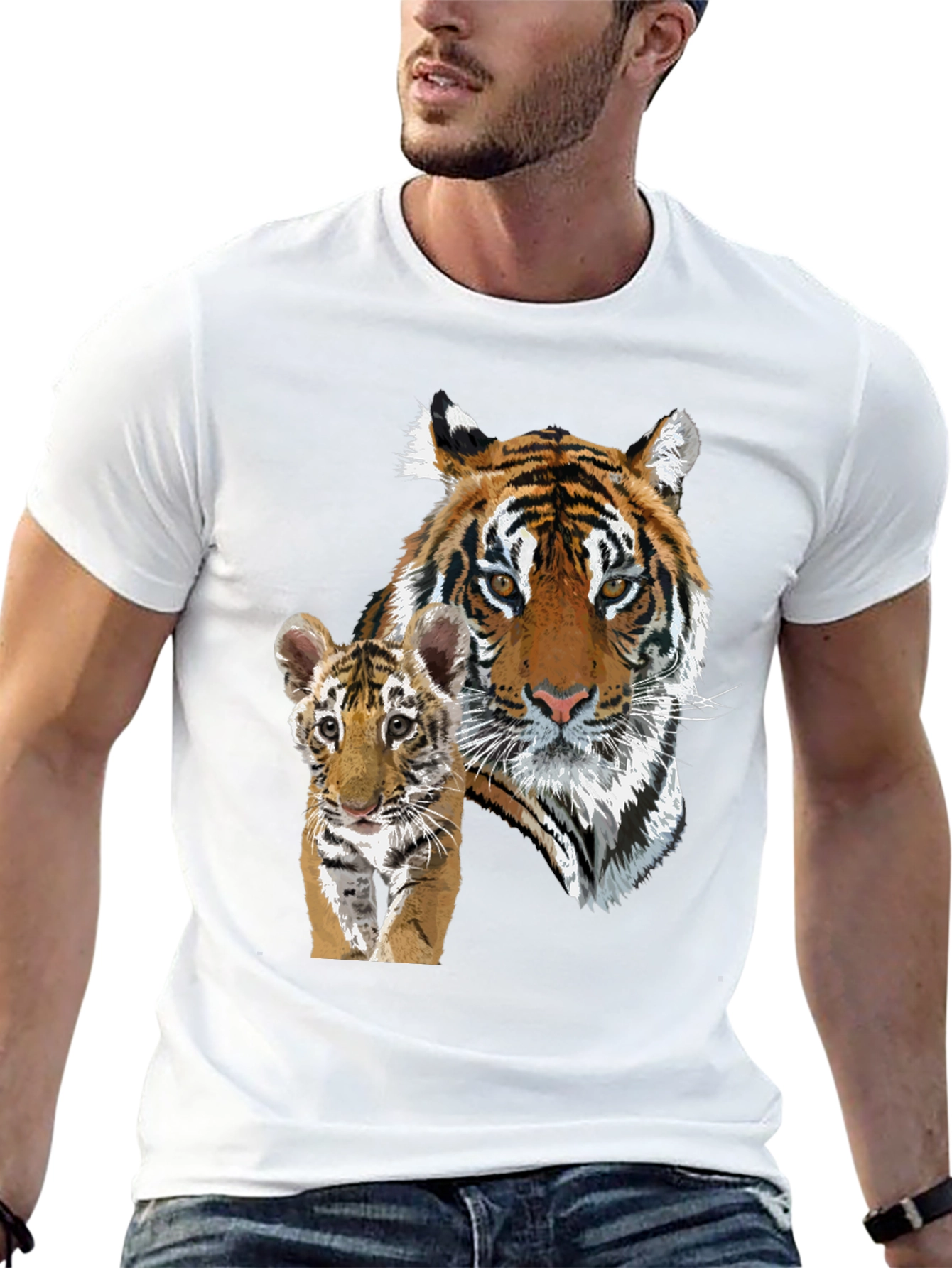 Tiger & Cub Graphic Tee - Unisex Black T-Shirt