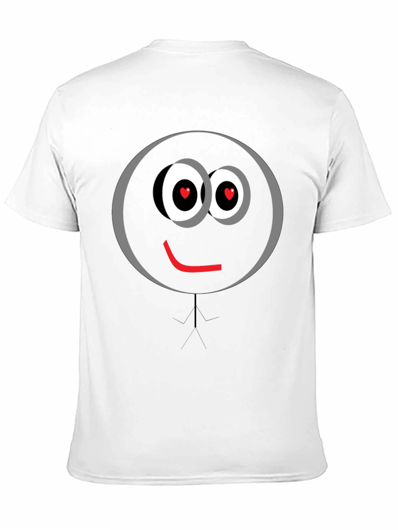 Love Eyes Smiley Face Black T-Shirt