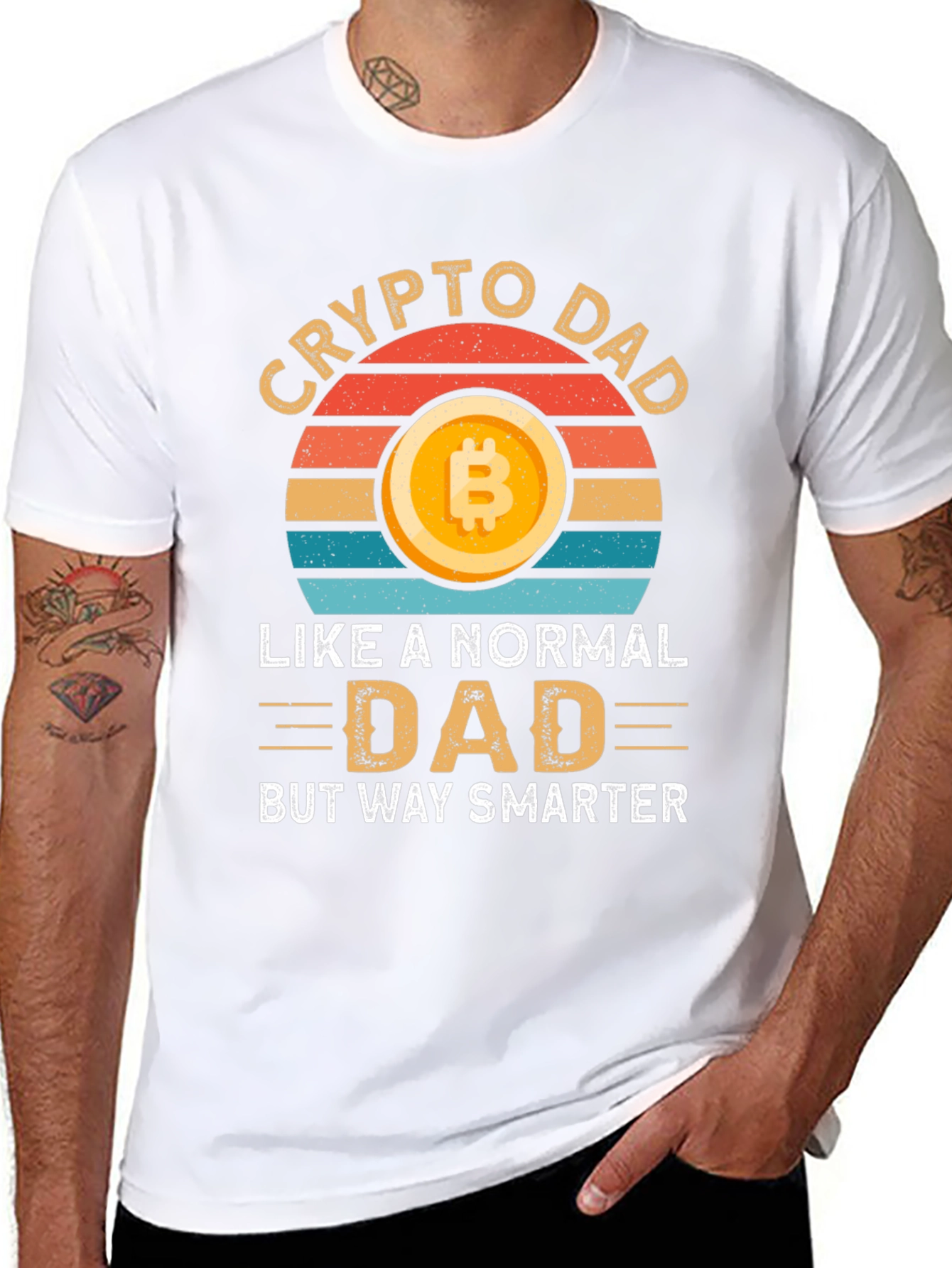 Crypto Dad T-Shirt - Bitcoin Lover Smart Dad Gift