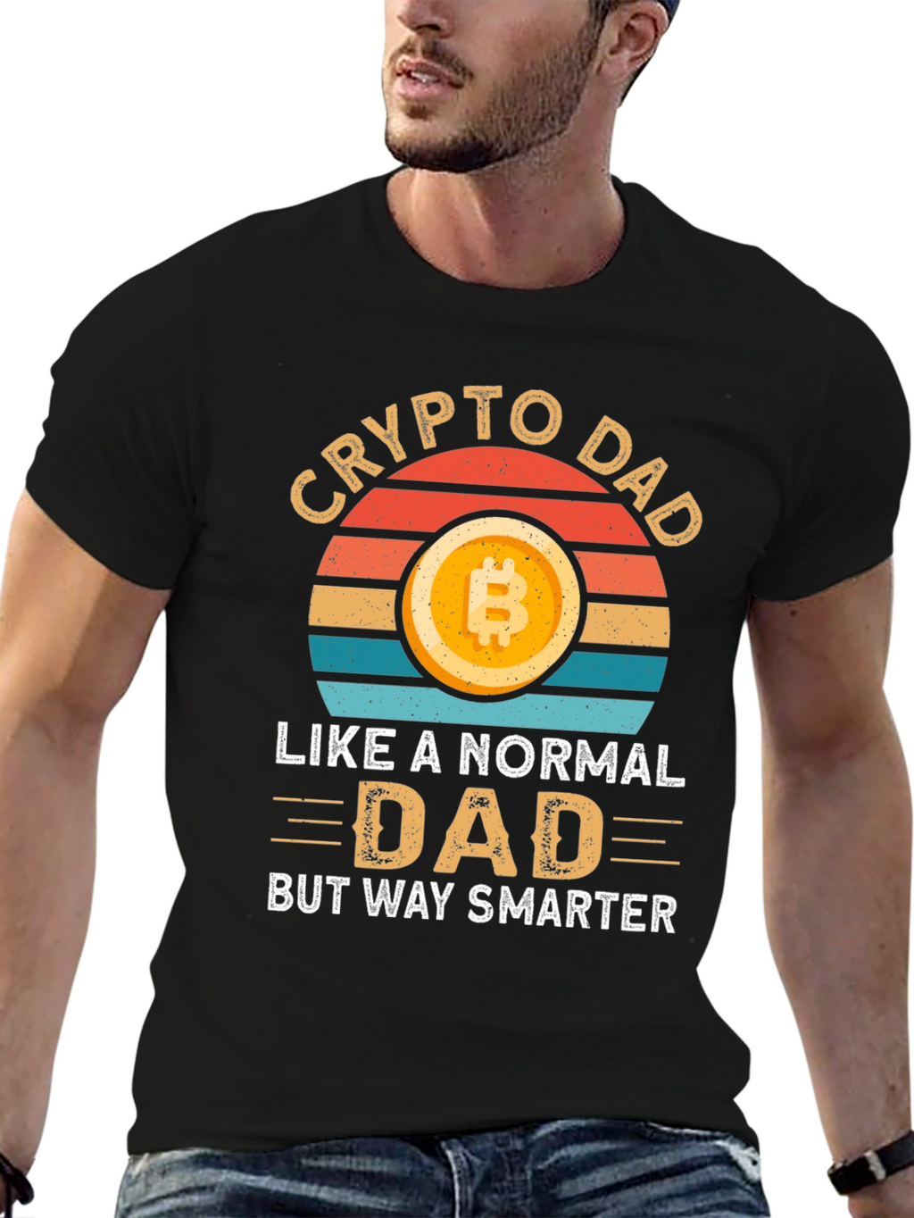 Crypto Dad T-Shirt - Bitcoin Lover Smart Dad Gift
