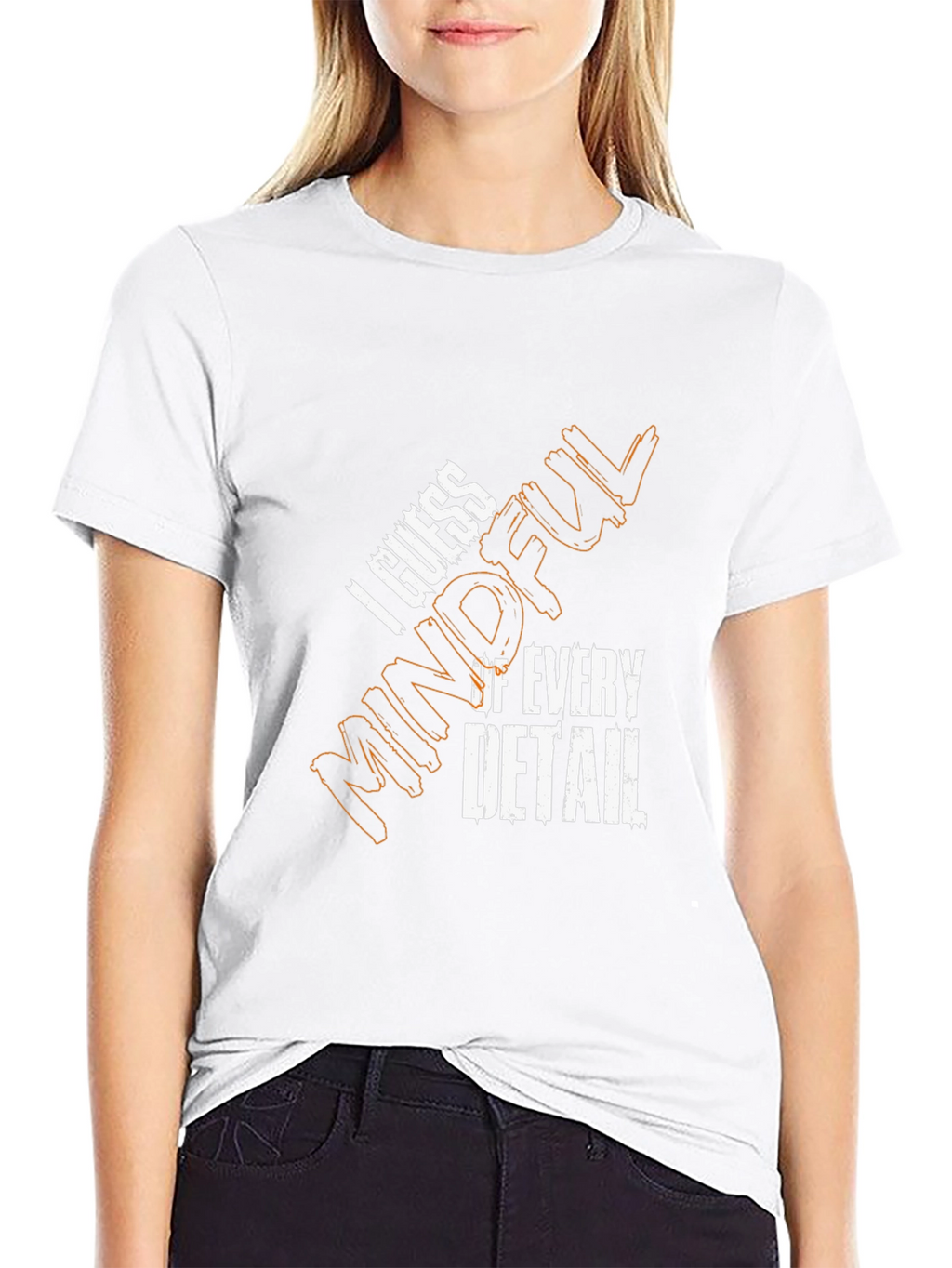 Mindful Detail Graphic Tee - Black Cotton Blend